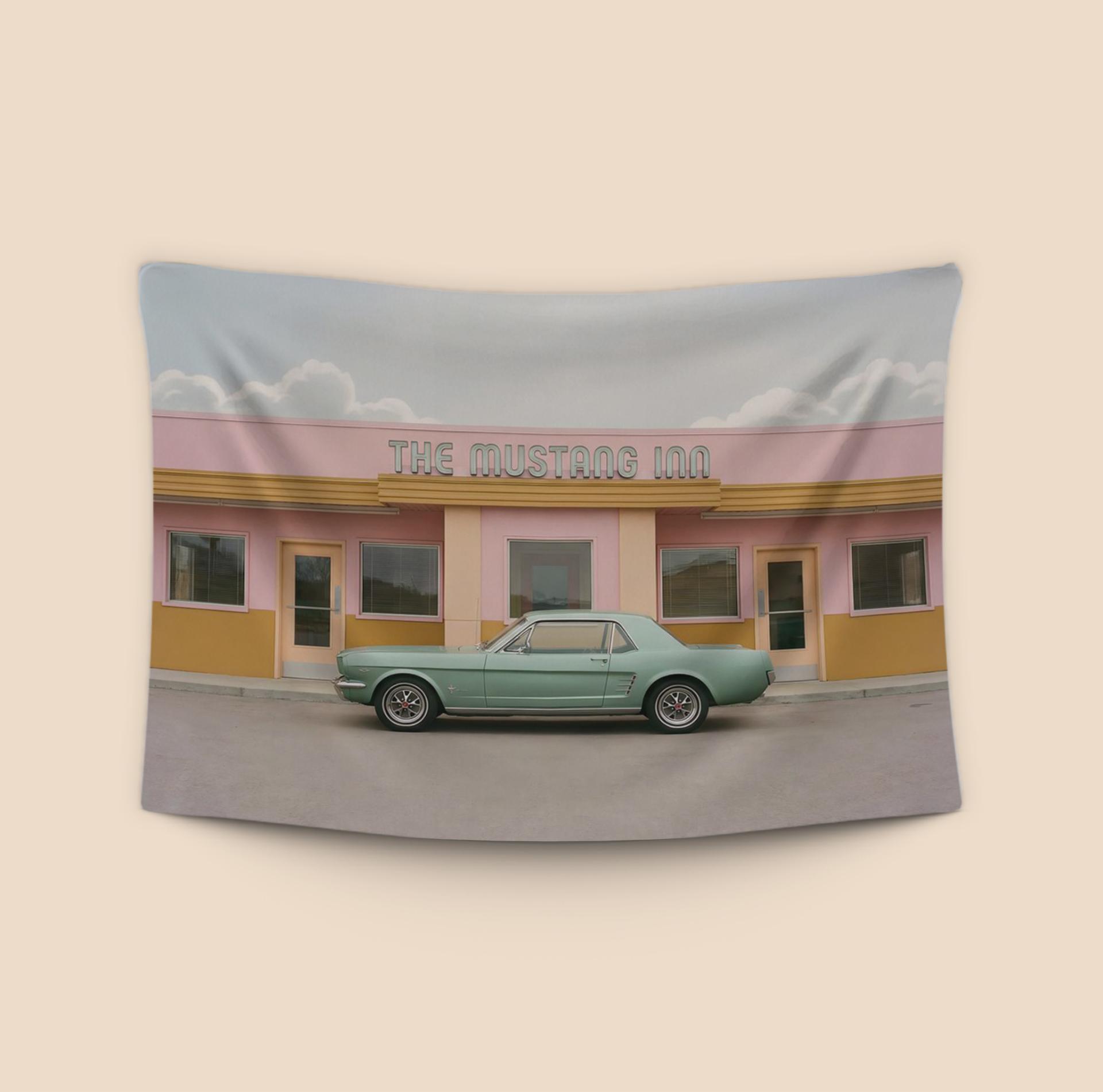 The Mustang Inn Retro Symmetrical Scene