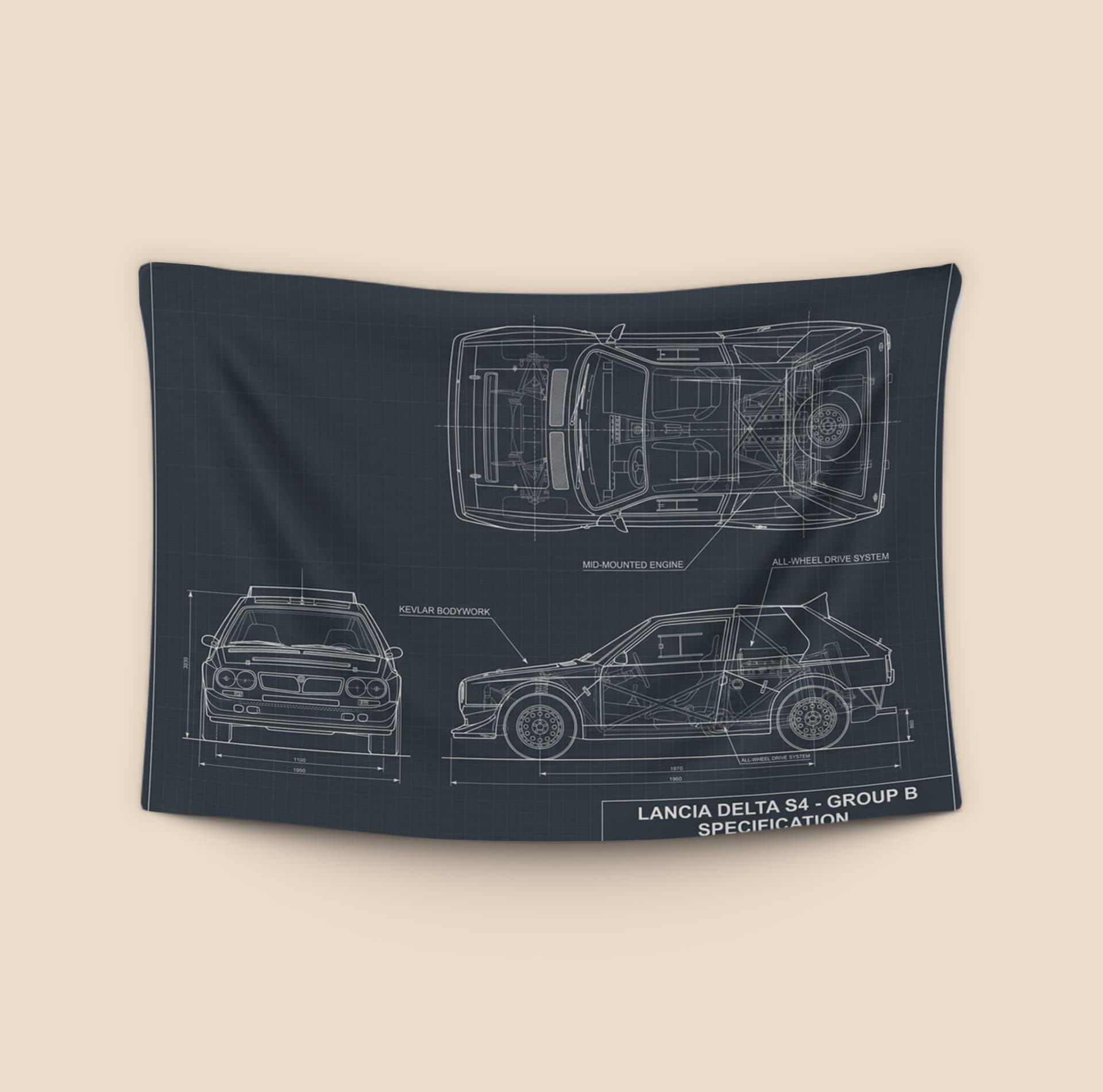Lancia Delta S4 Group B Technical Blueprint
