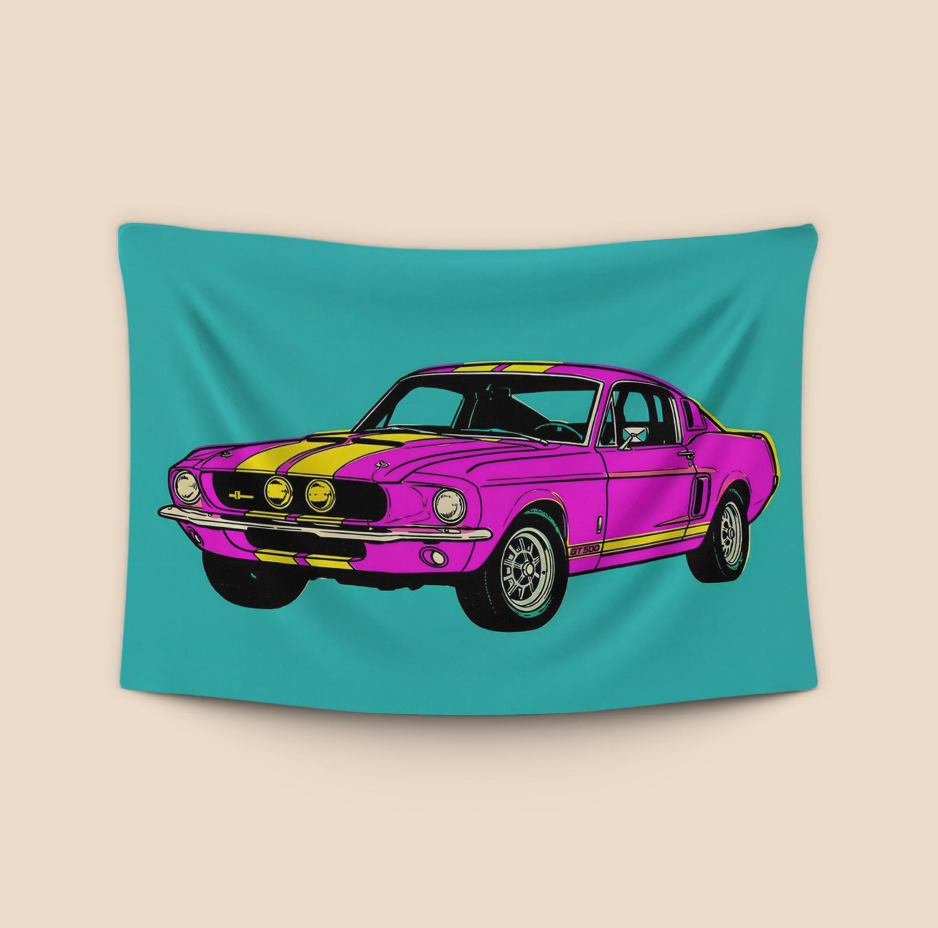 Electric Pink Shelby GT500 Pop Art
