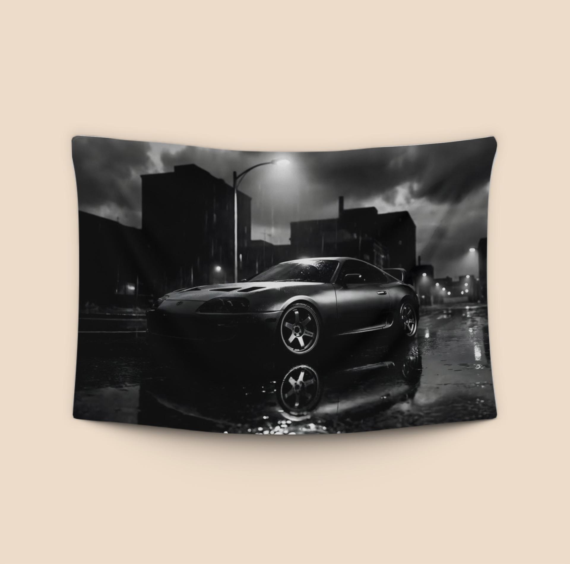 Nocturnal Reflection: Supra A80 in the Rain