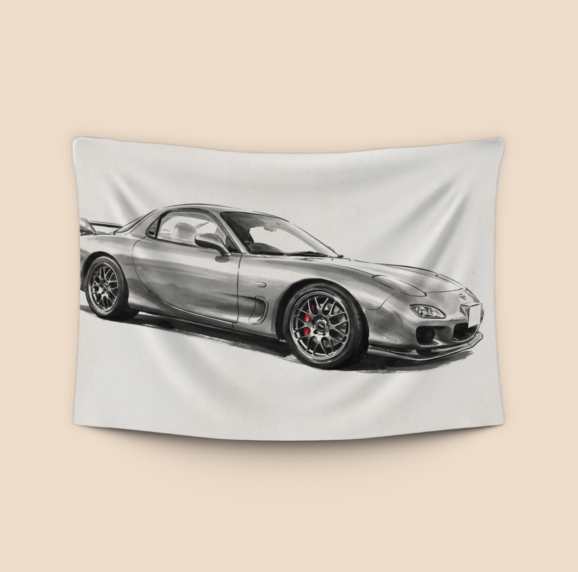 Mazda RX-7 Spirit R Minimalist Illustration