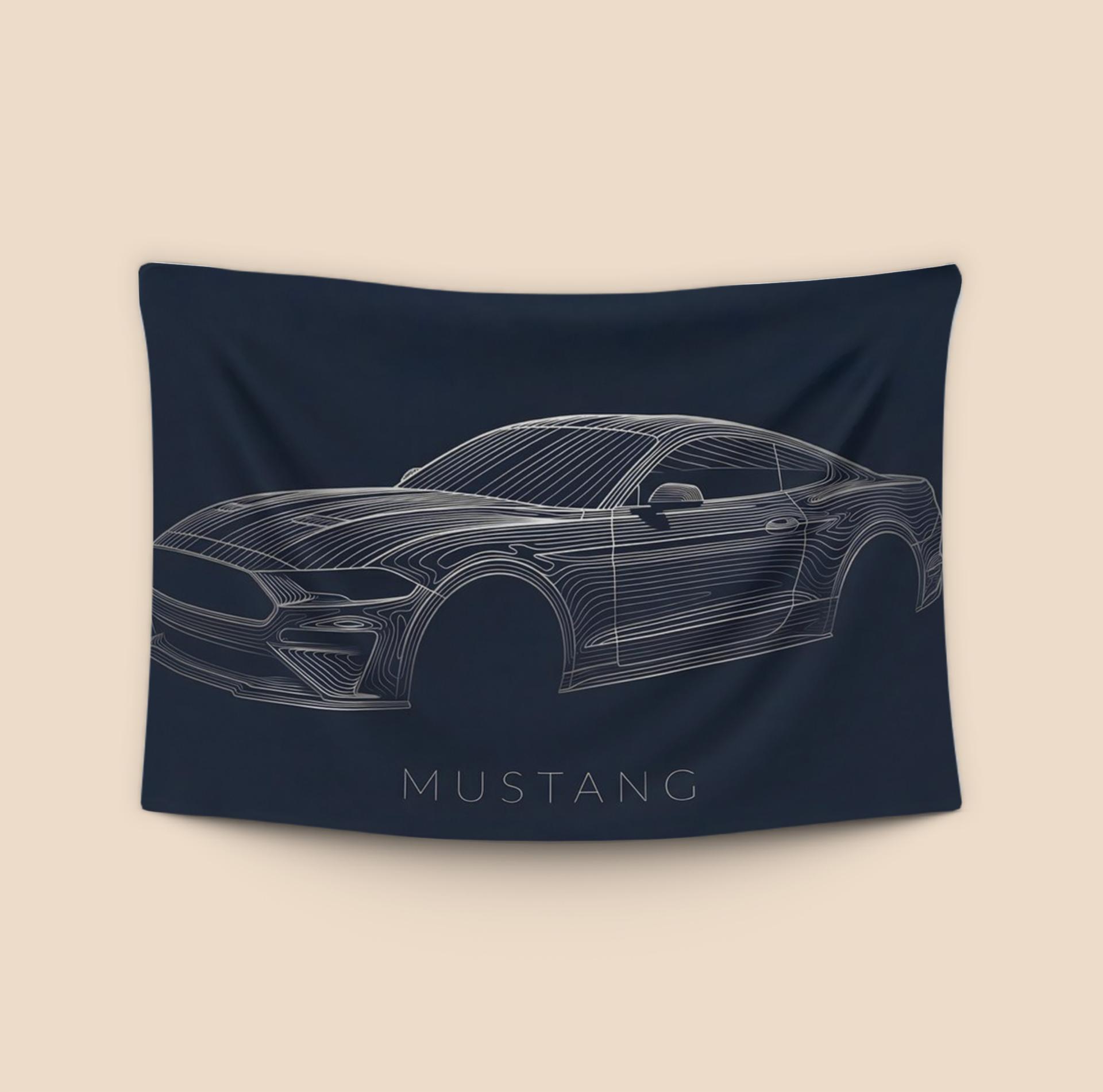 Ford Mustang Topographic Wireframe