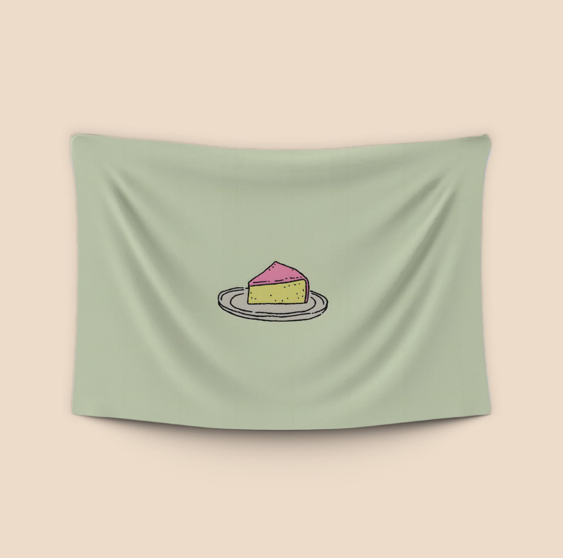Minimalist Pink Cake Slice