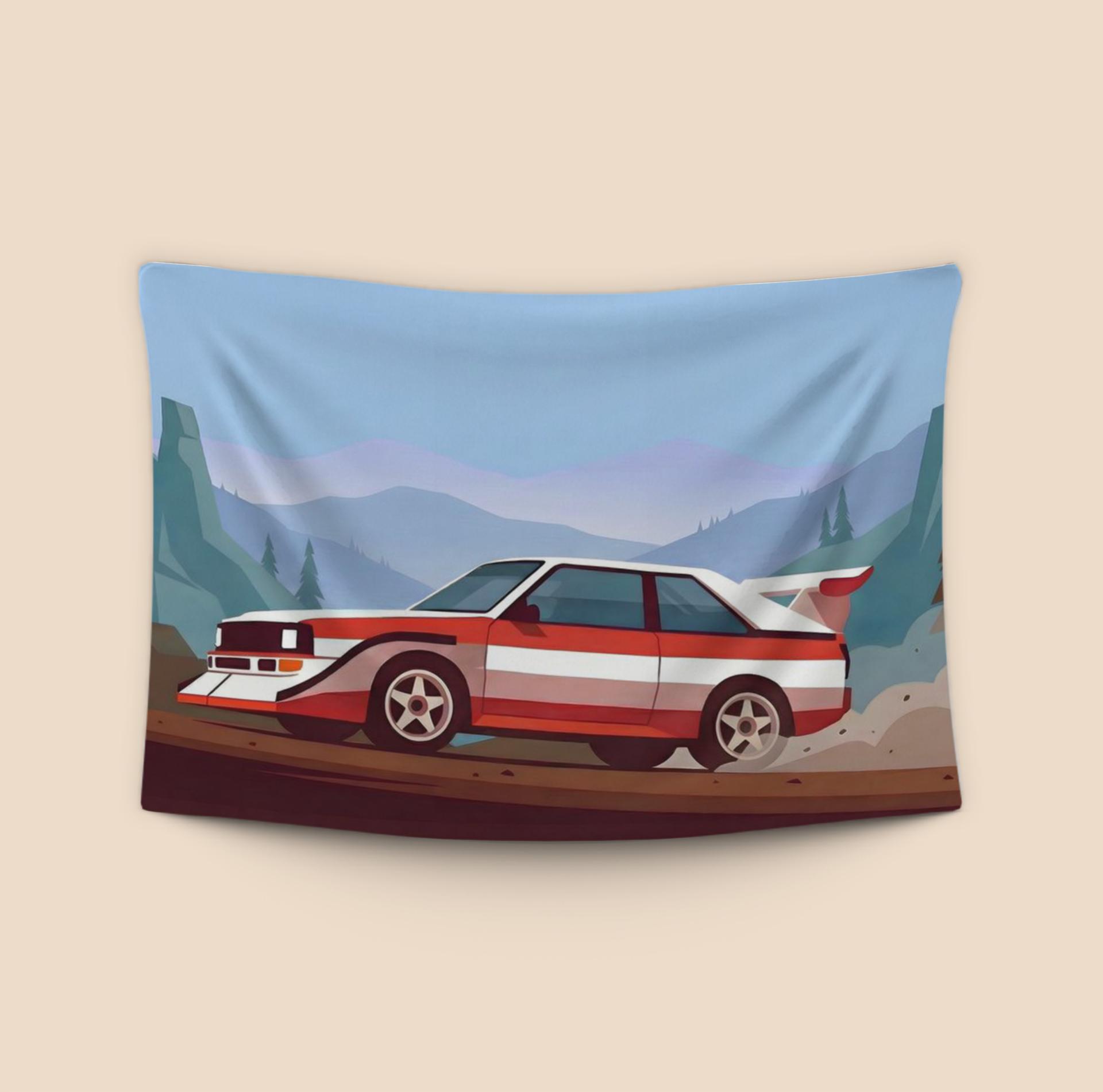 Audi Sport Quattro S1 Alpine Rally Illustration