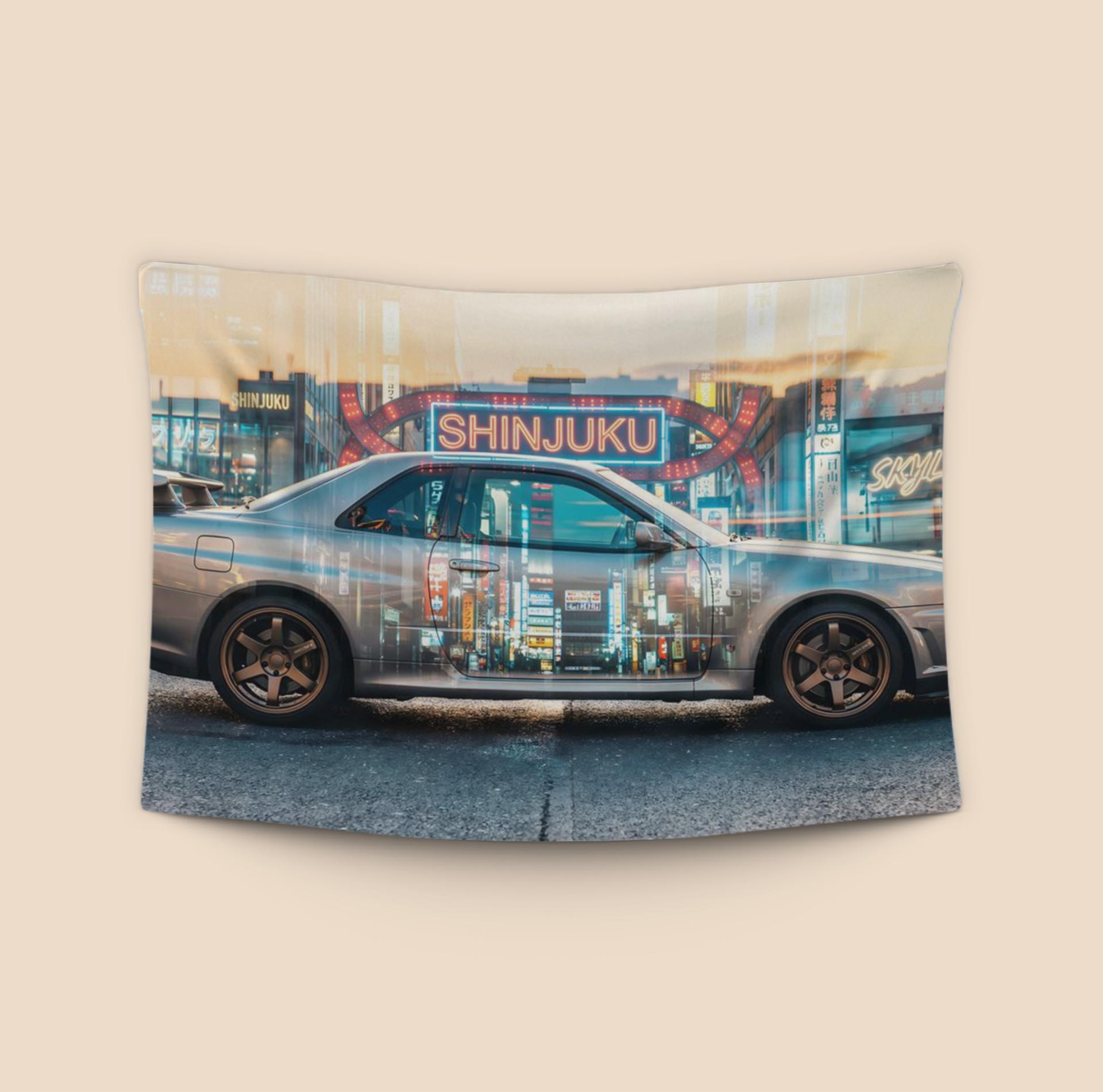 Skyline Over Shinjuku: R34 Double Exposure