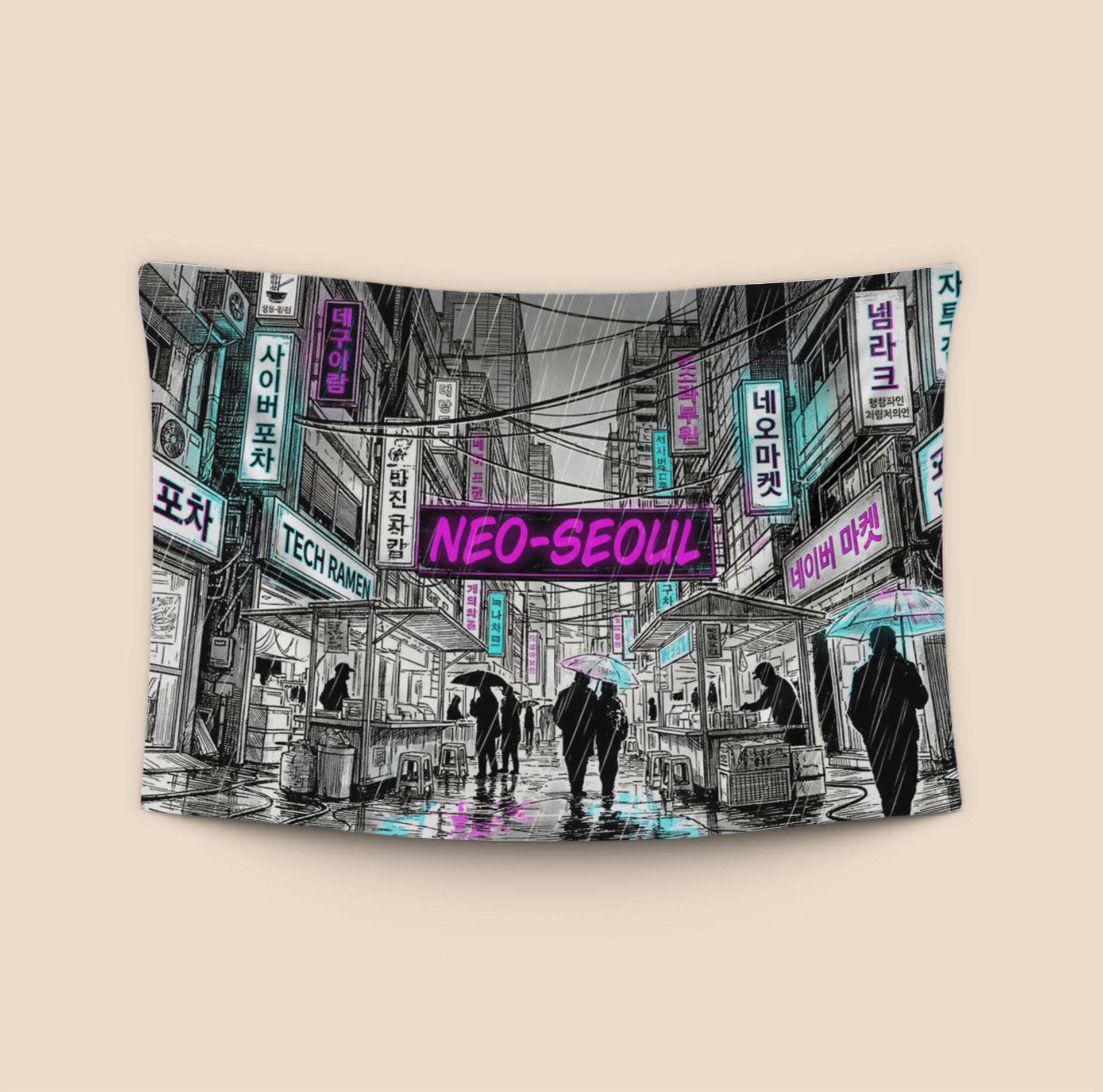 Neon Drizzle in Neo-Seoul