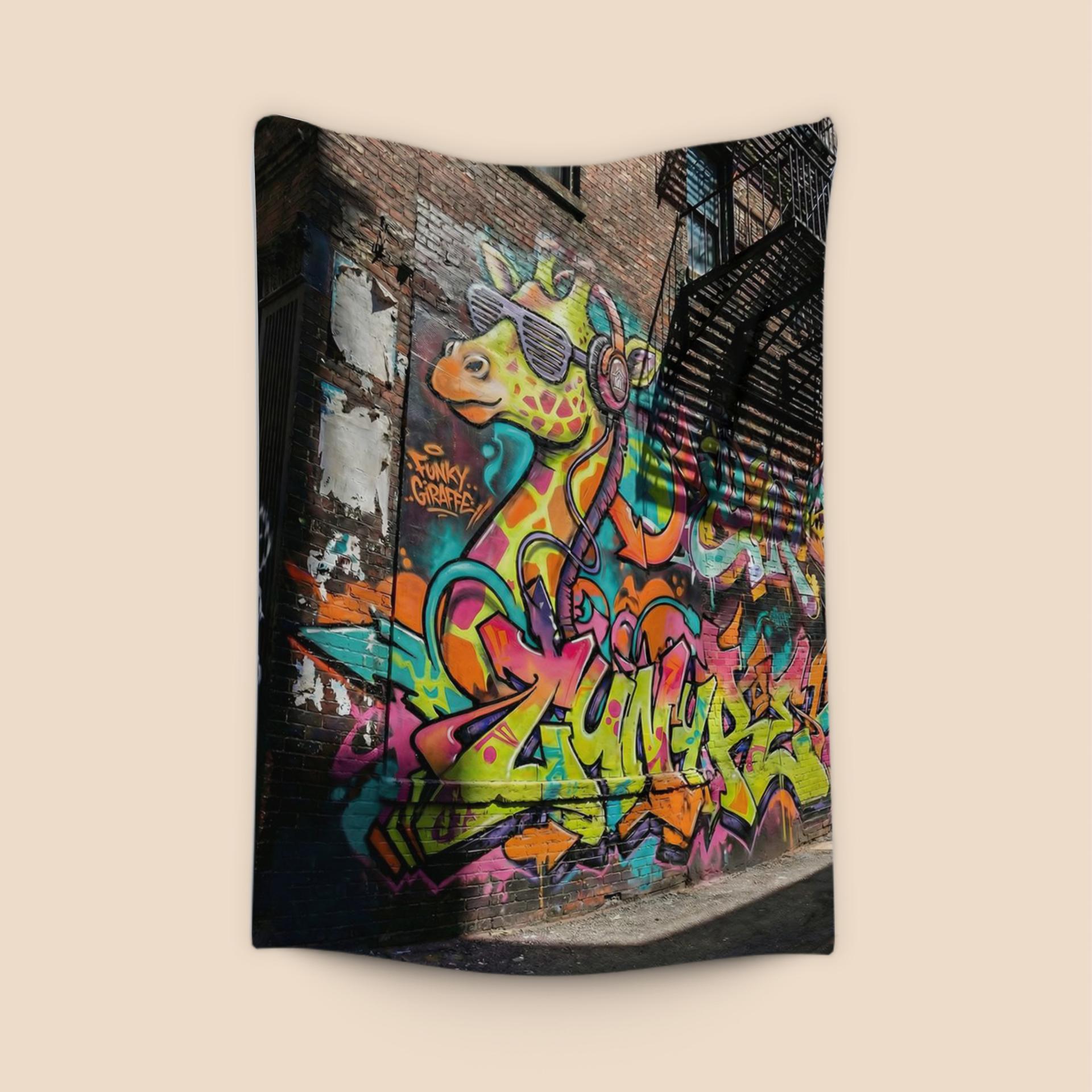 Funky Giraffe Street Art Mural