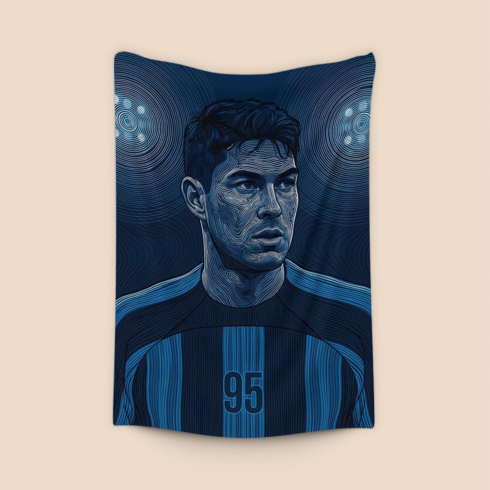 Alessandro Bastoni - Inter Milan Topographic Line Art