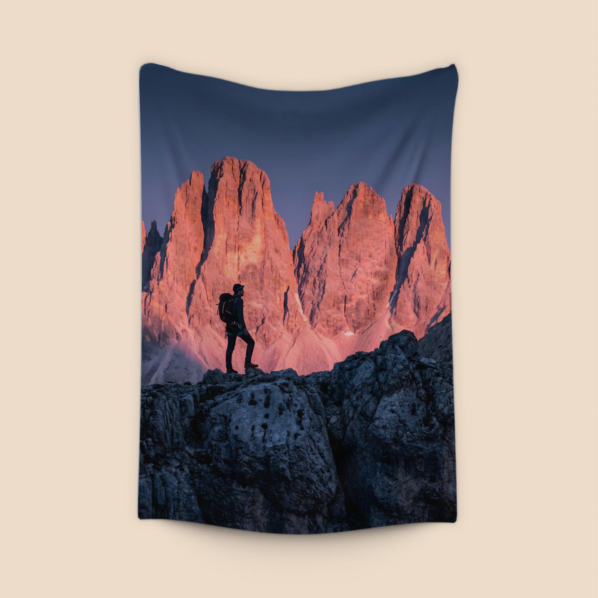 Tre Cime Sunset Hiker Photography