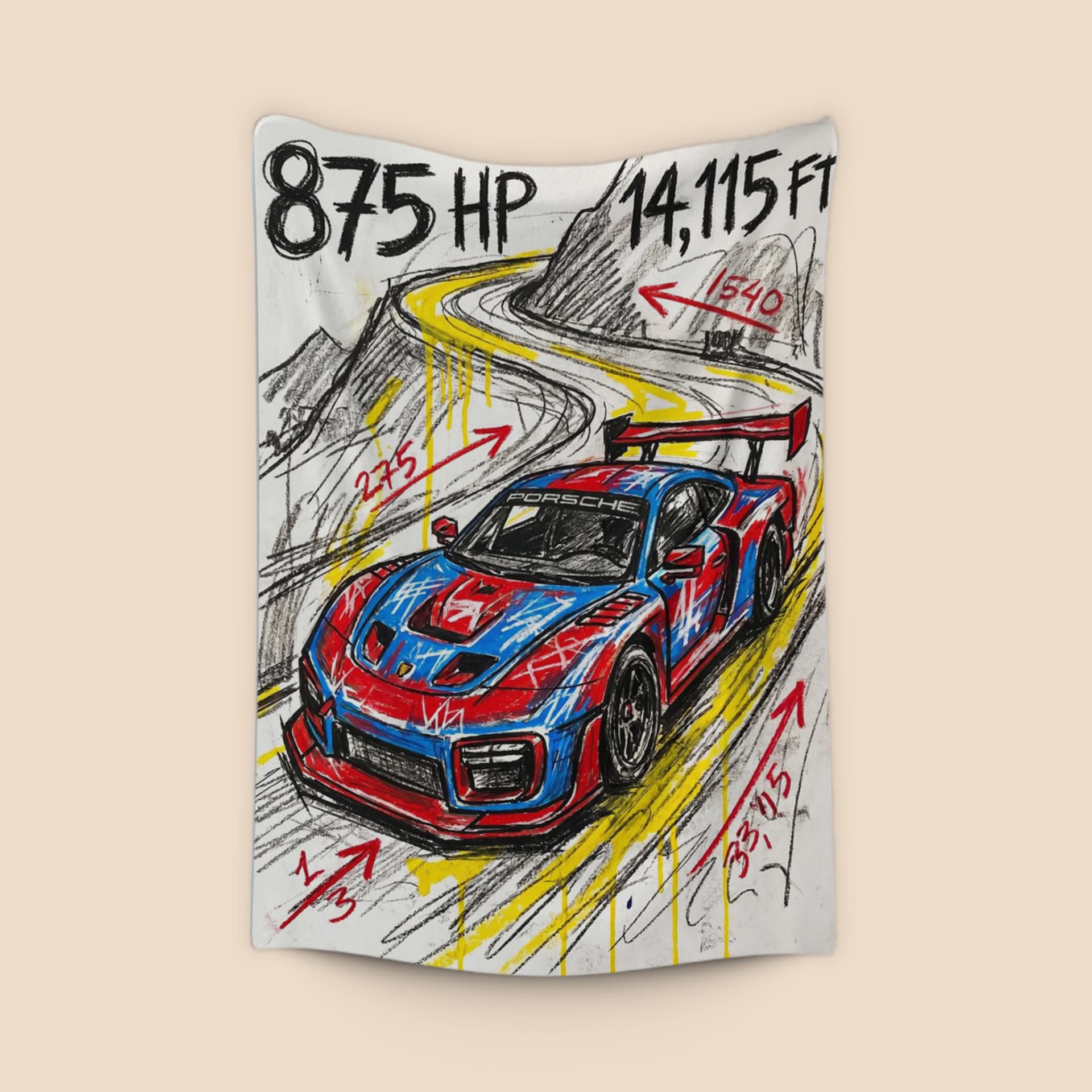 Porsche Pikes Peak 875HP Hill Climb Sketch