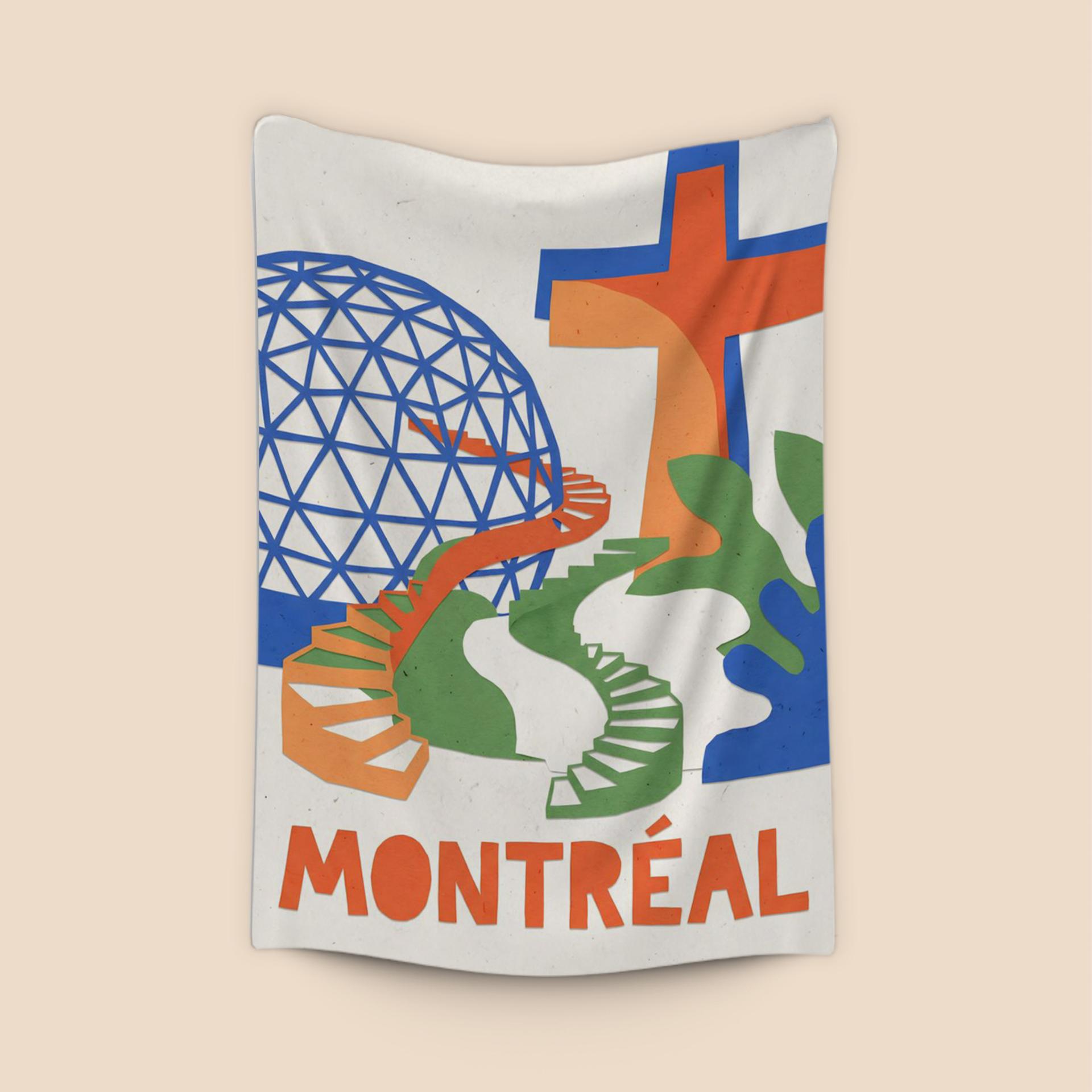 Montreal Cutout: Biosphere and Mount Royal Cross