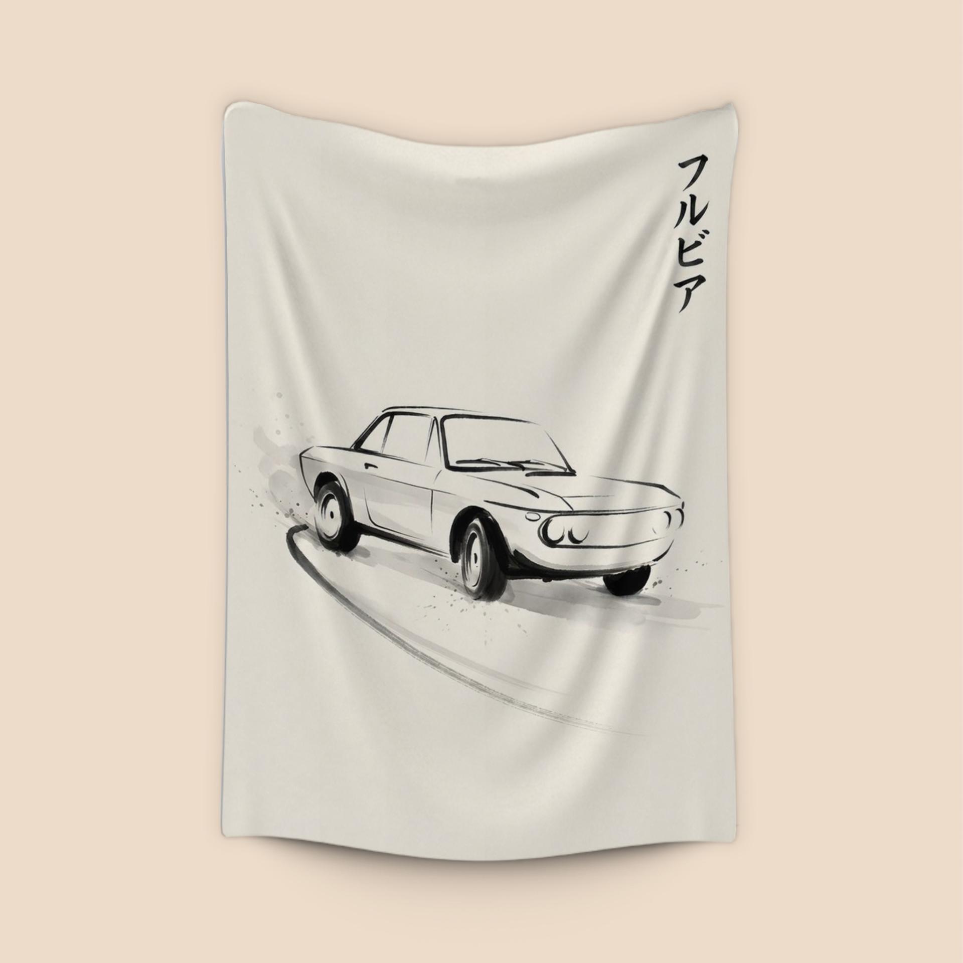 Lancia Fulvia Sumi-e Drift Study