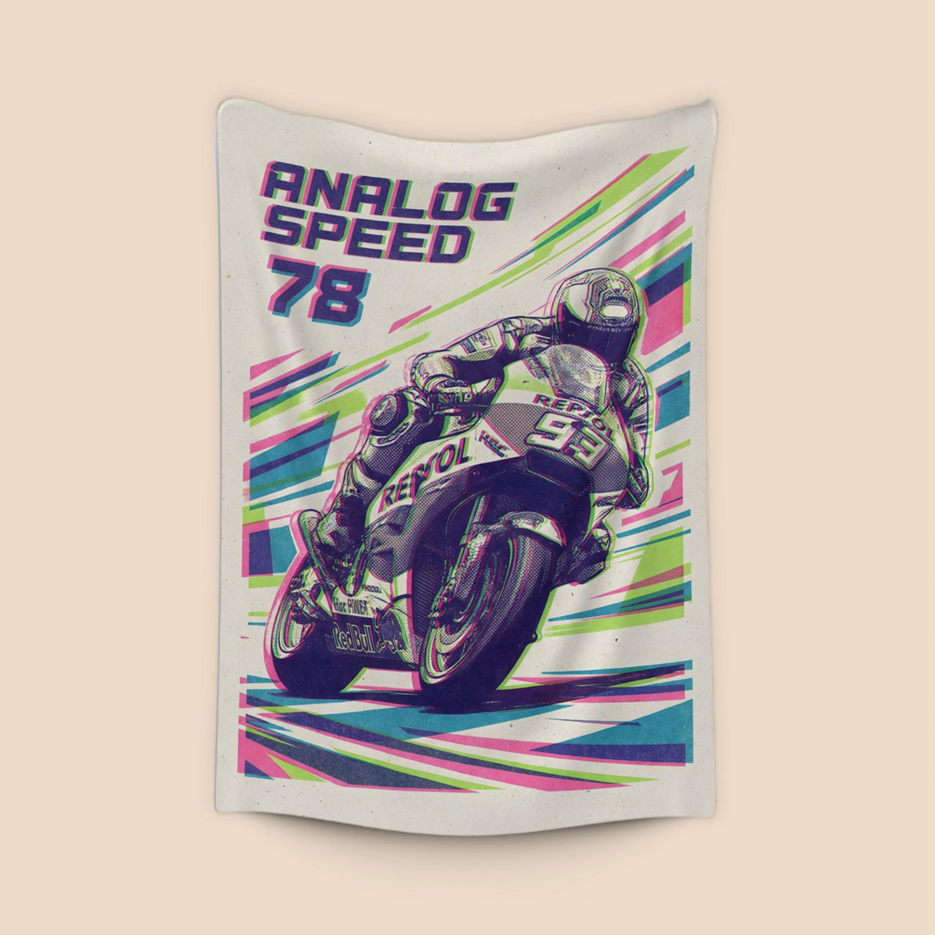 Analog Speed: Marc Márquez Modern Retro Racing Poster