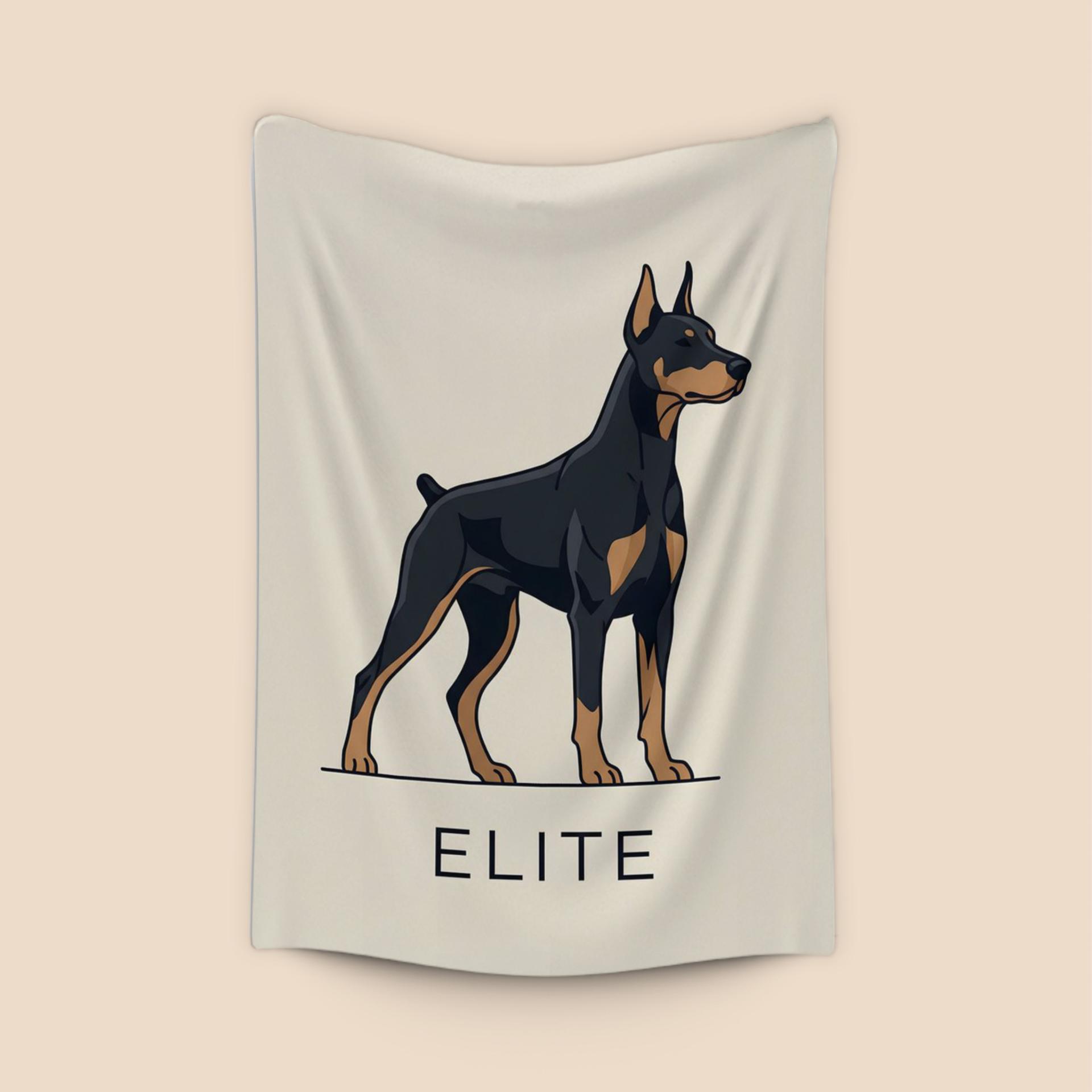 Elite Doberman: Minimalist Flat Illustration