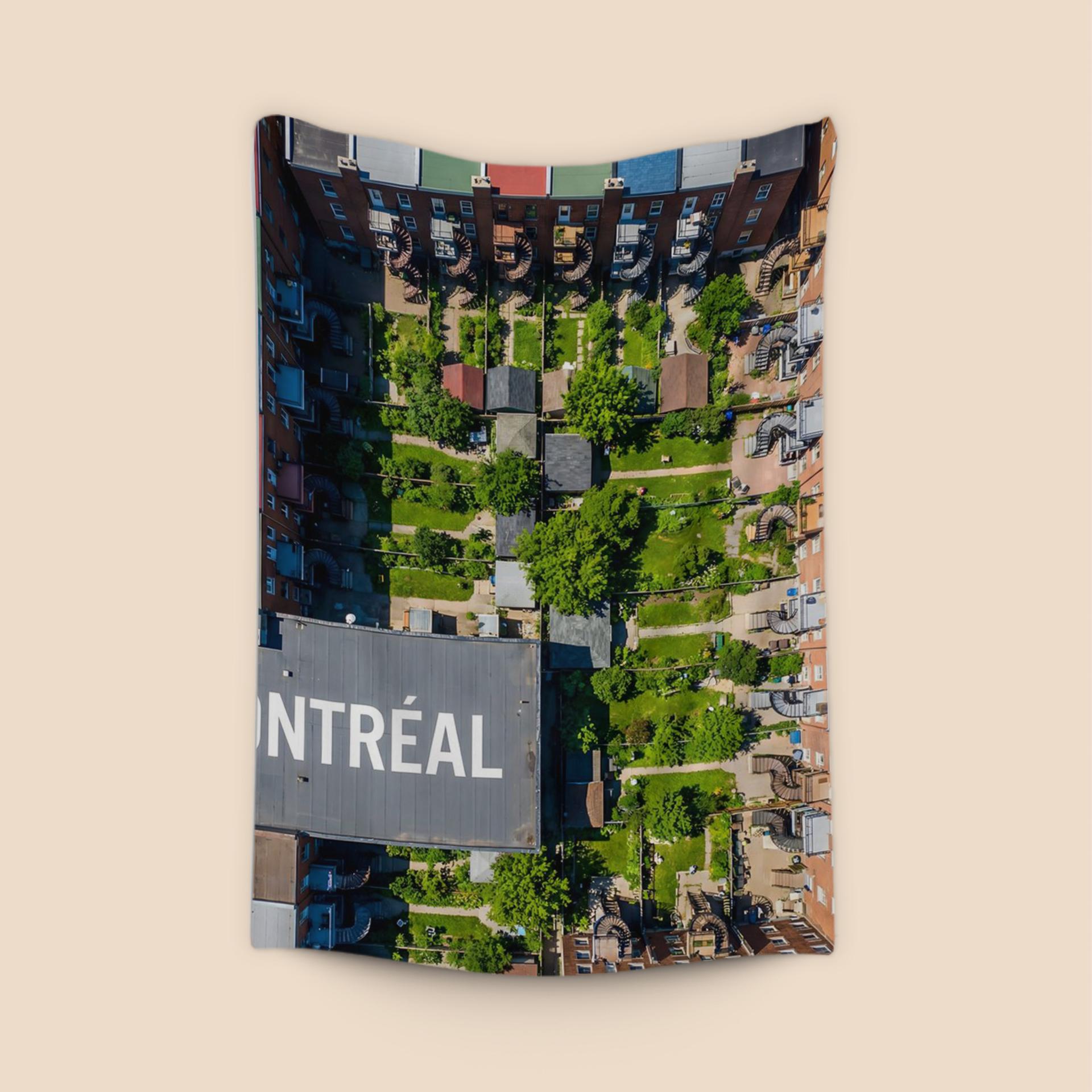 Montreal Aerial: Plateau Gardens and Spiral Stairs