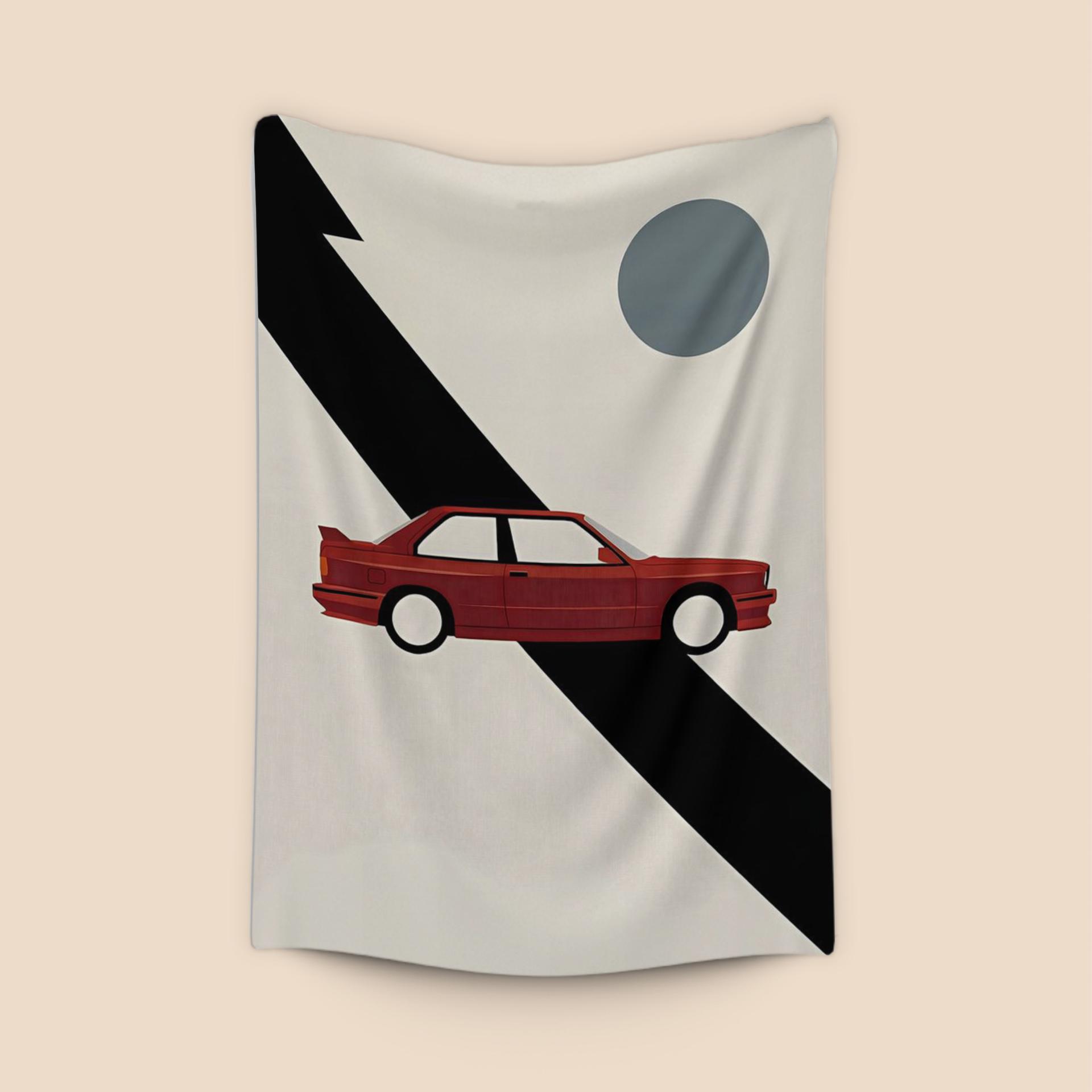 Red BMW E30 M3 Minimalist Graphic