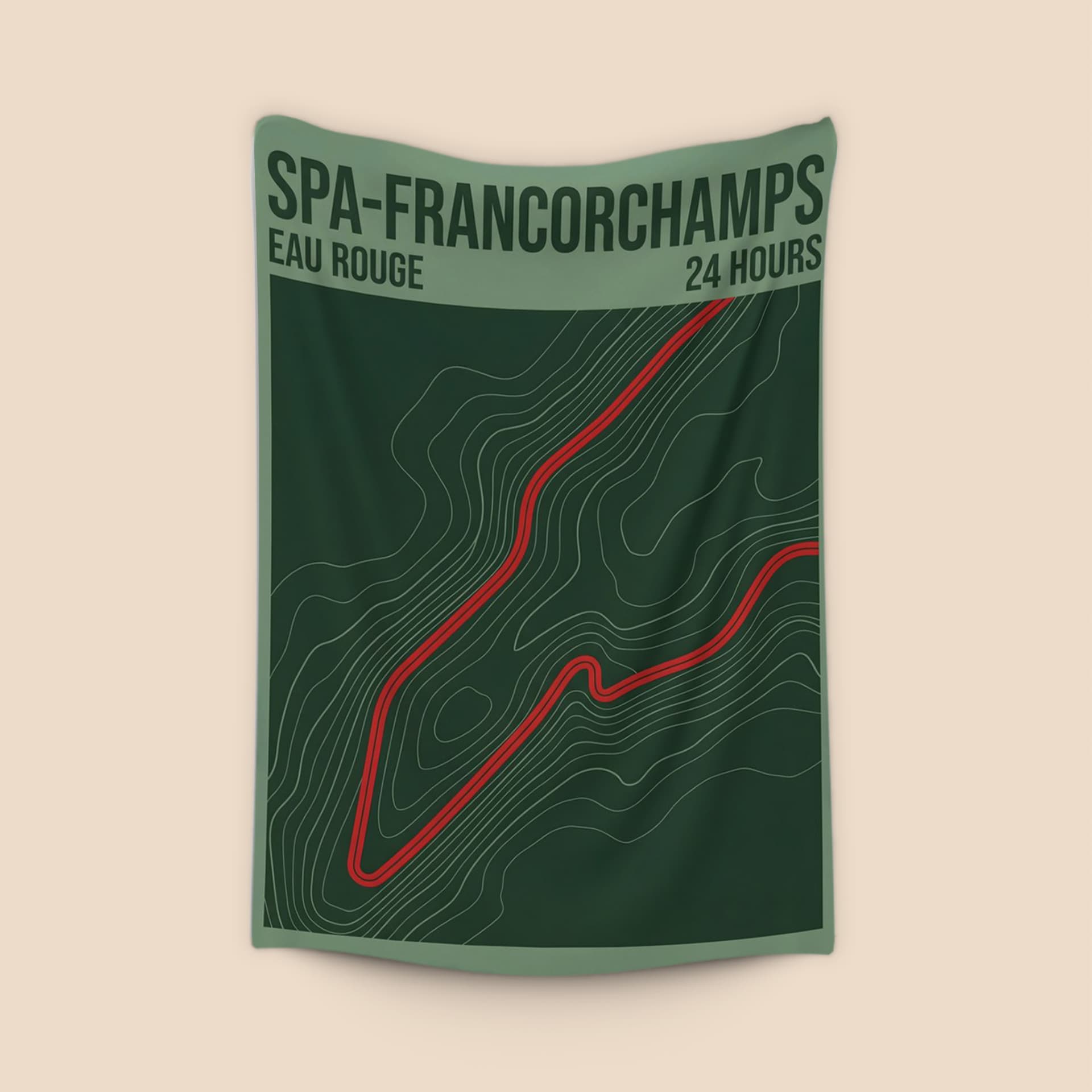 Spa-Francorchamps Eau Rouge Topographic Racing Poster