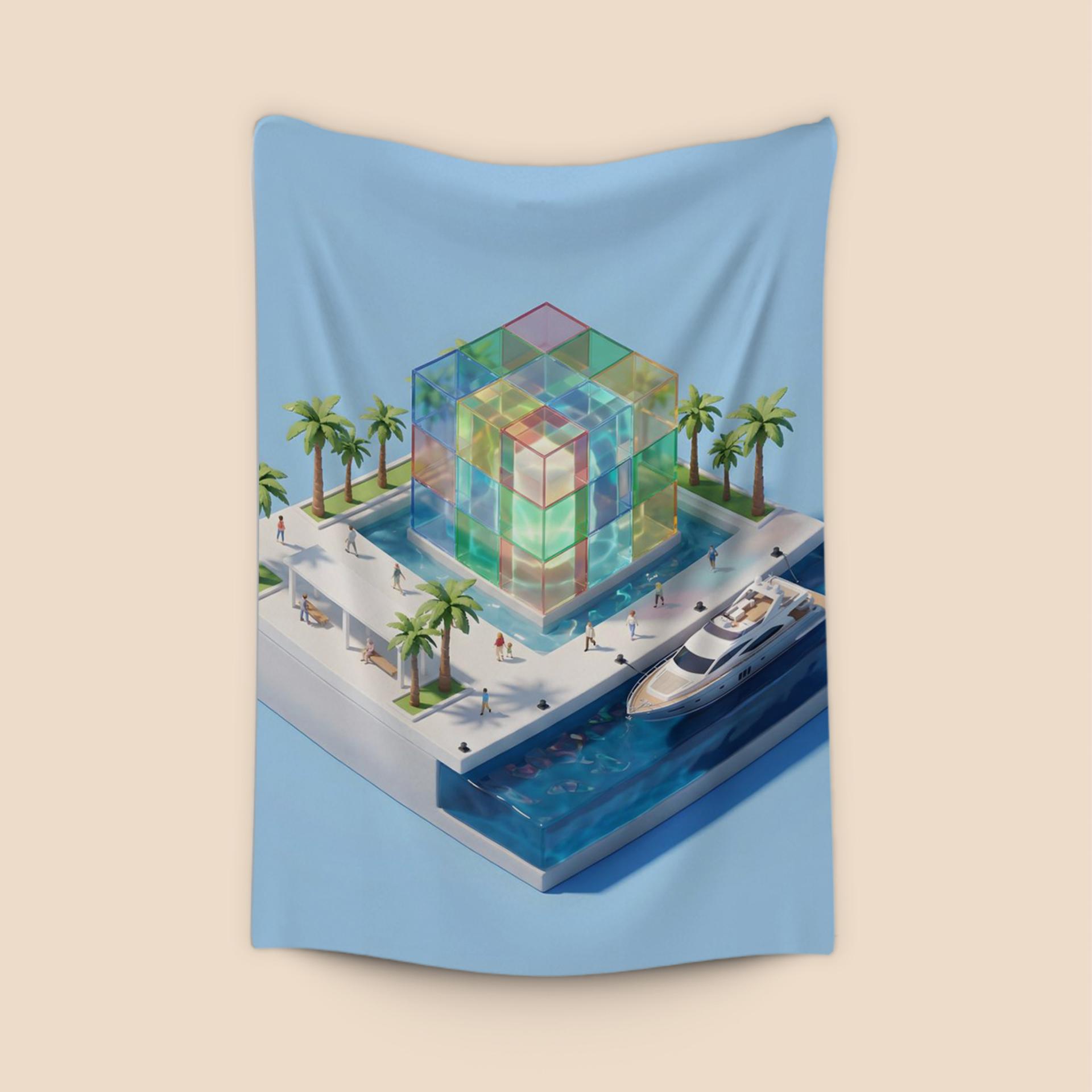 El Cubo: Centre Pompidou Málaga Isometric Diorama