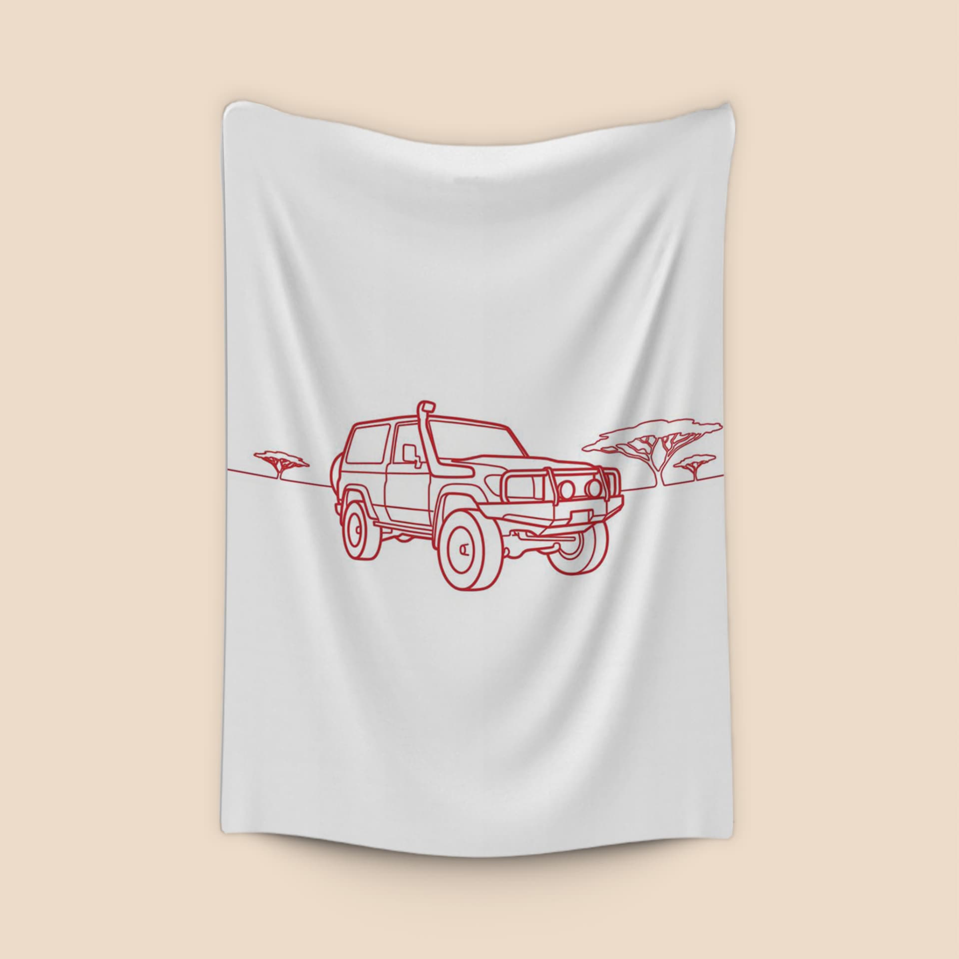 Toyota Land Cruiser 70 Series Safari Line Art