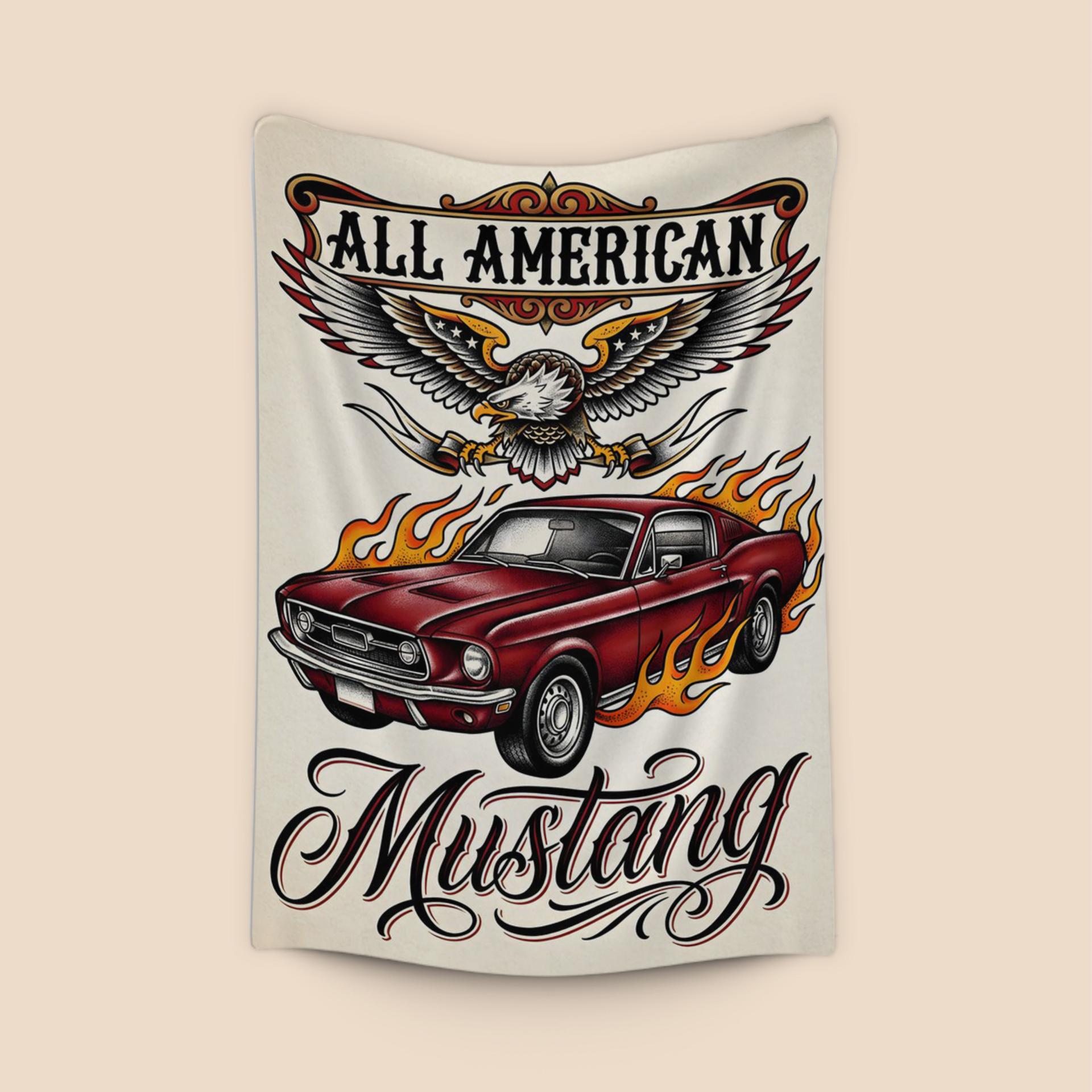 All American Mustang Traditional Tattoo Art