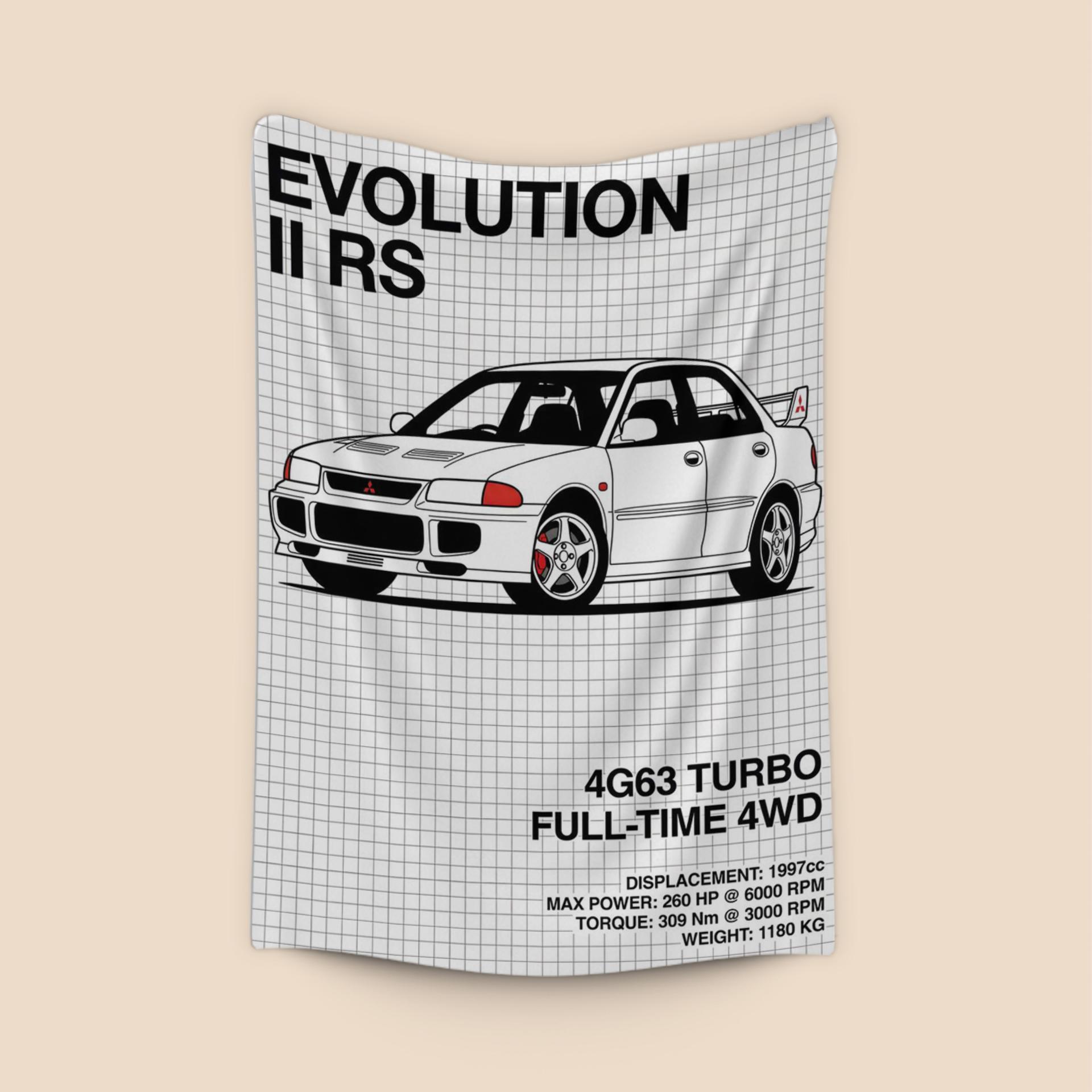 Mitsubishi Lancer Evolution II RS Technical Spec Illustration