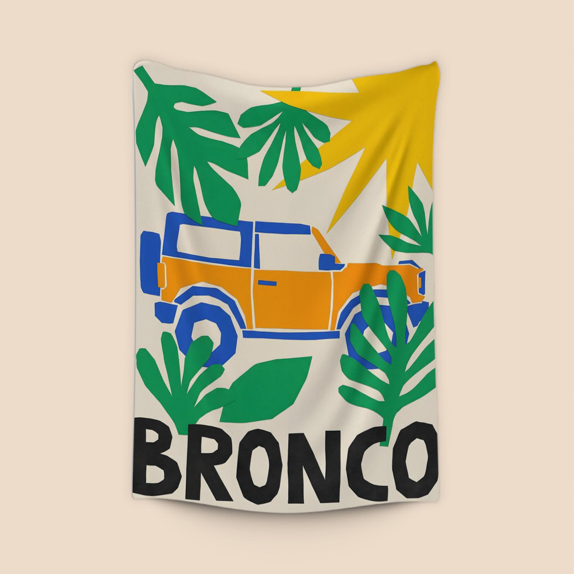 Bronco Summer Adventure Paper Cutout