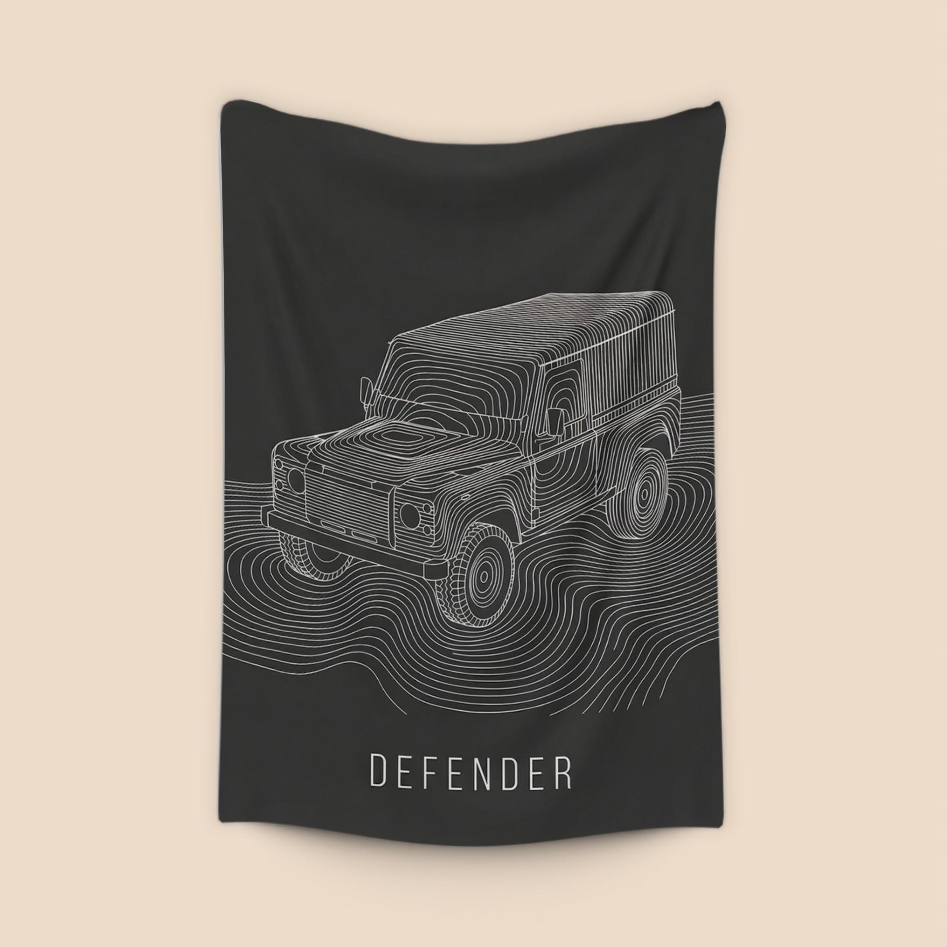 Defender Topographic Line Art