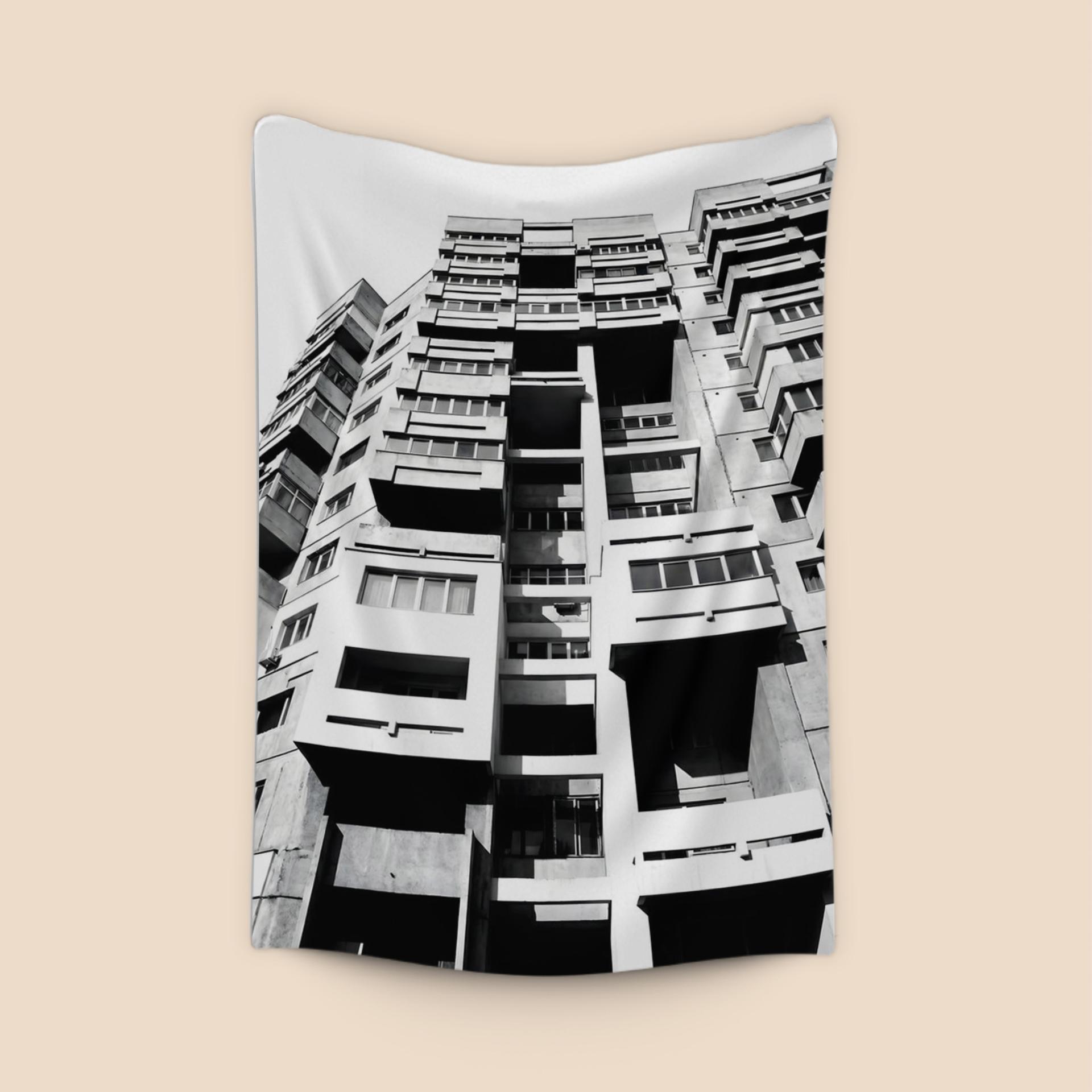 Brutalist Monolith: Bucharest Urban Geometry