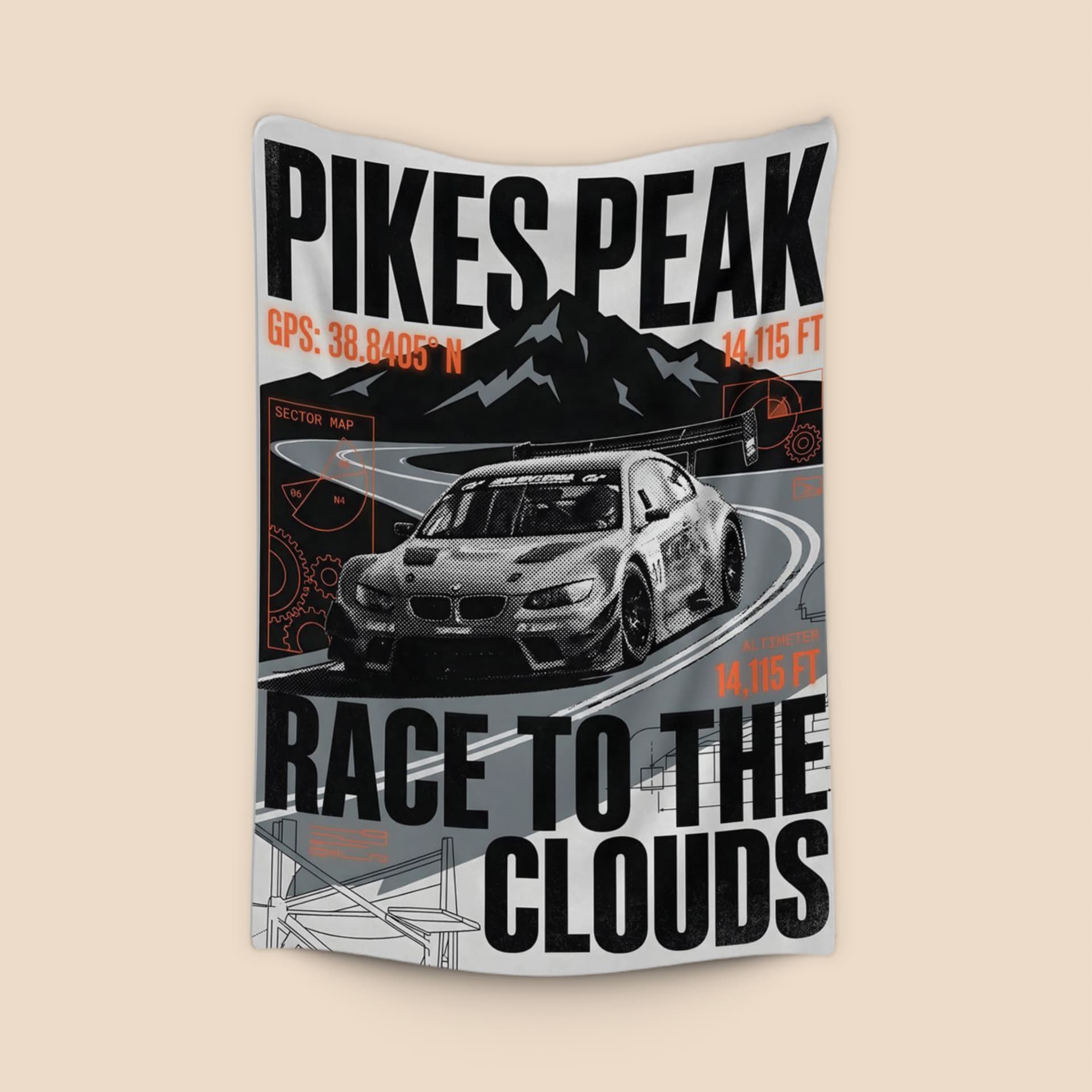 Pikes Peak Race to the Clouds BMW M3 Graphic Poster