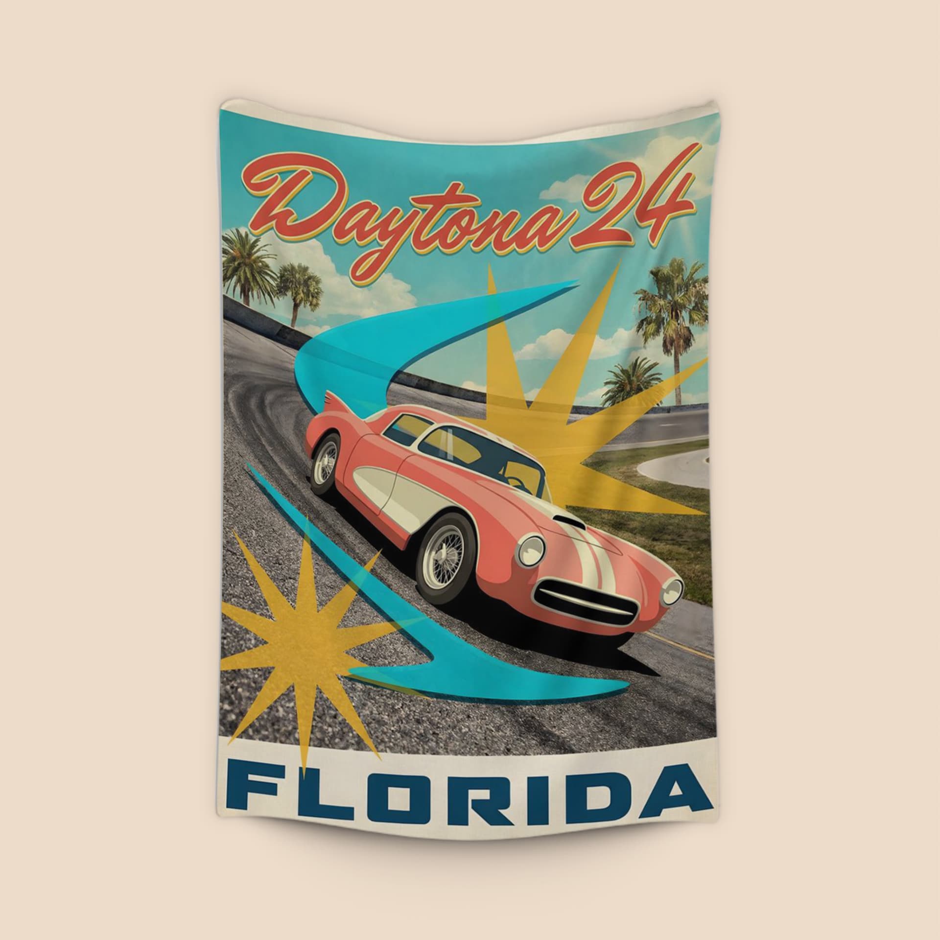 Daytona 24 Florida Retro Racing Poster