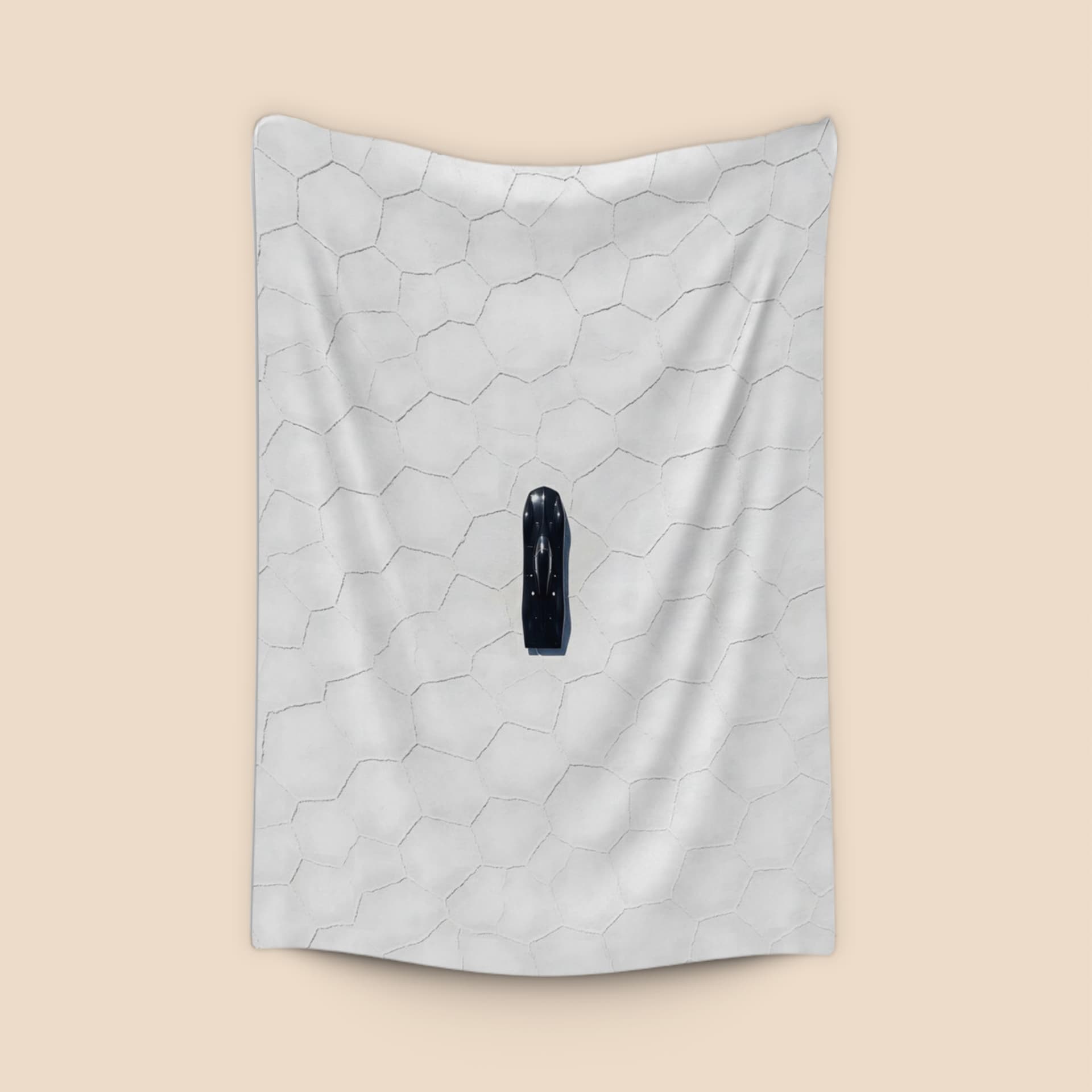 Bonneville Salt Flats Black Streamliner Aerial Photography