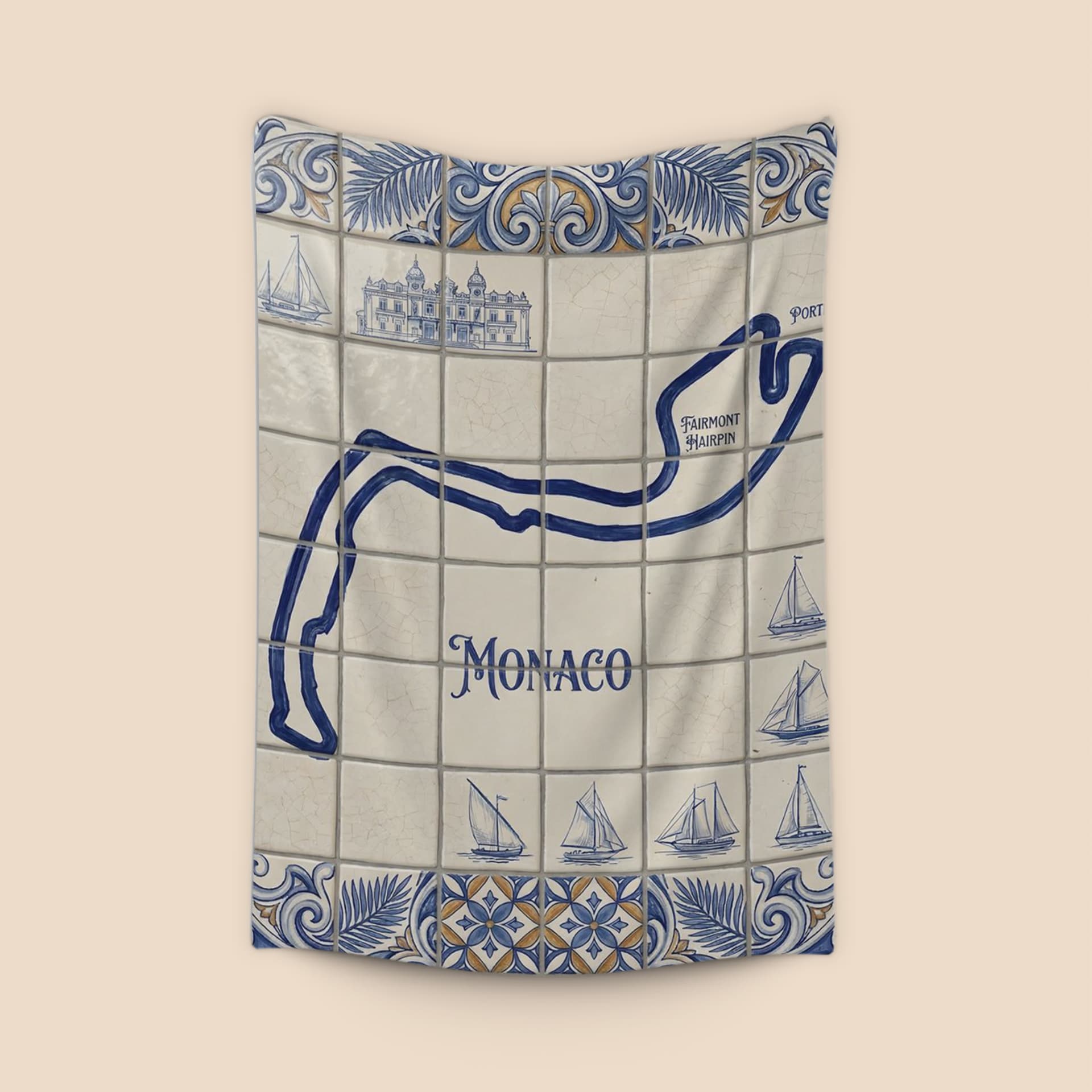 Monaco Grand Prix Azulejo Tile Track Map