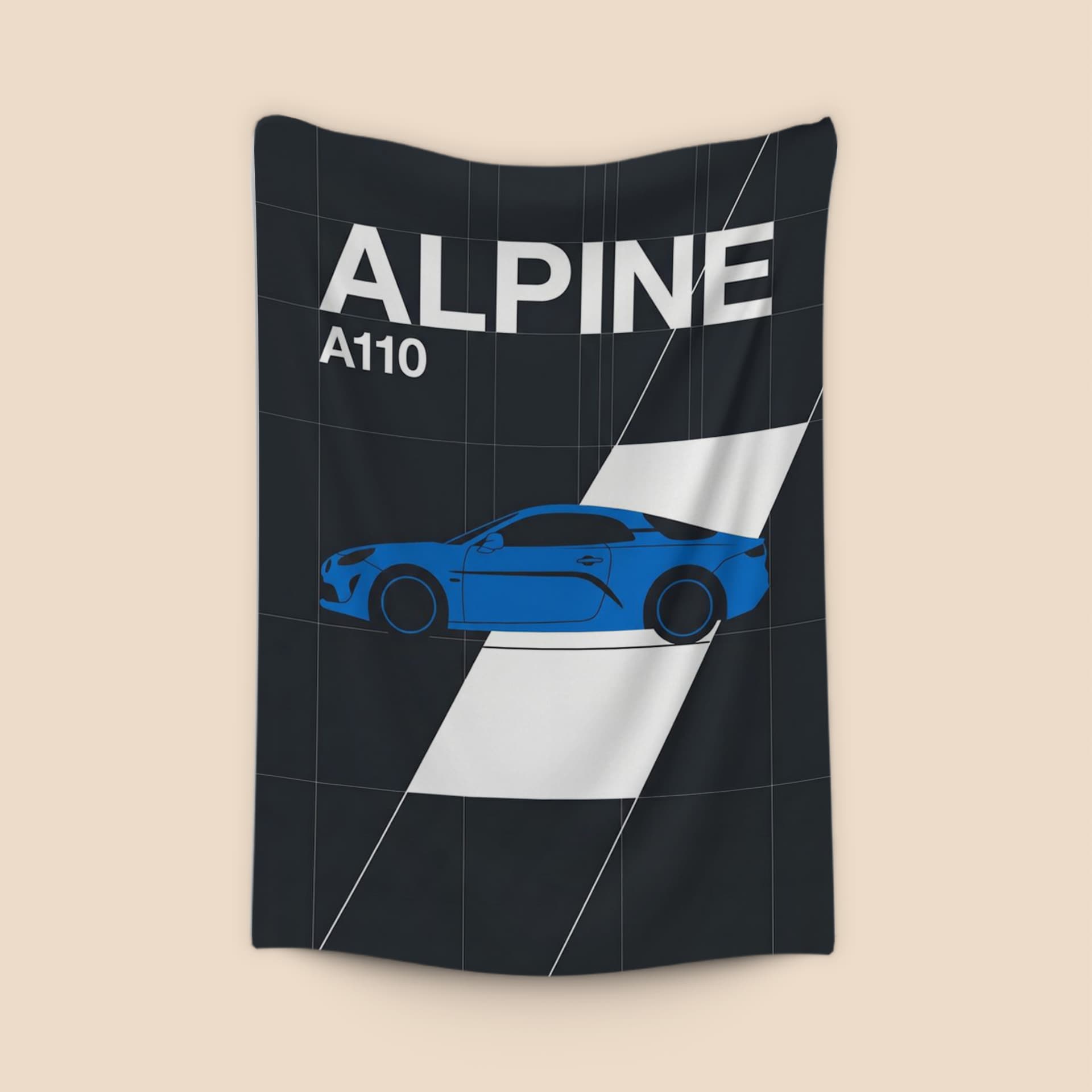 Alpine A110 Minimalist Grid Graphic