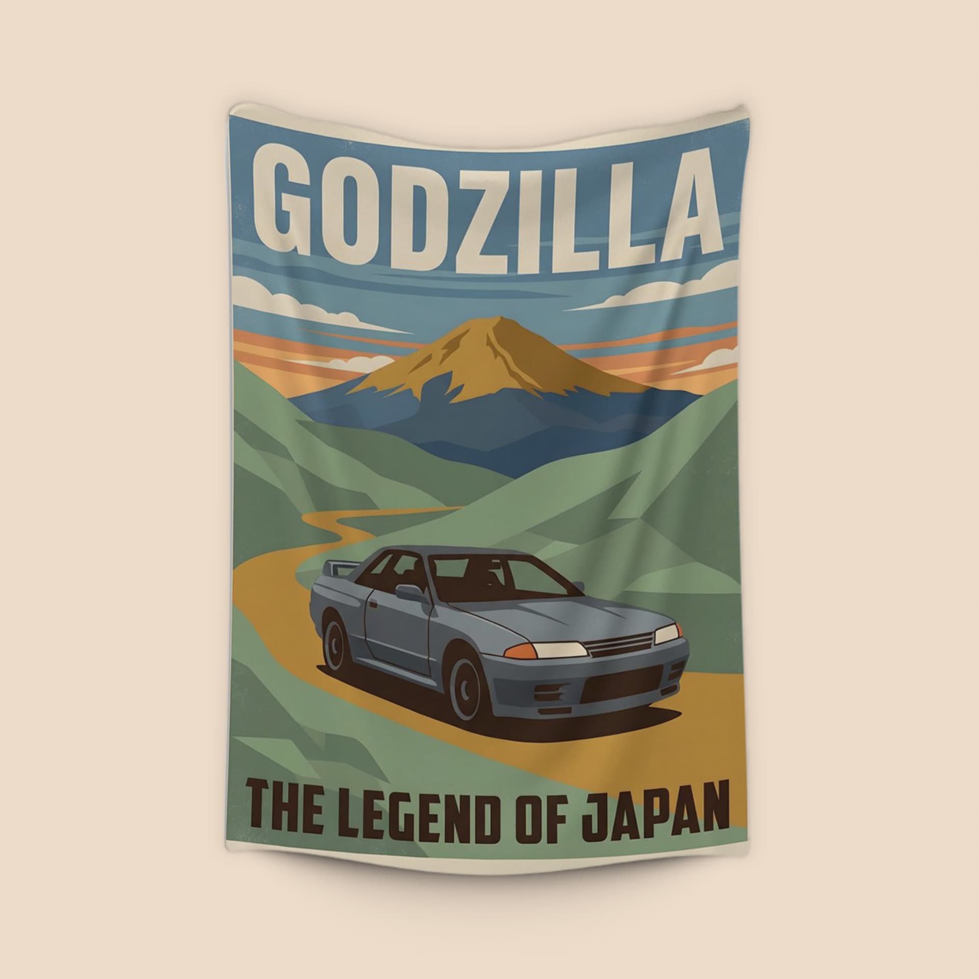 Nissan Skyline GT-R R32 Godzilla: The Legend of Japan Travel Poster