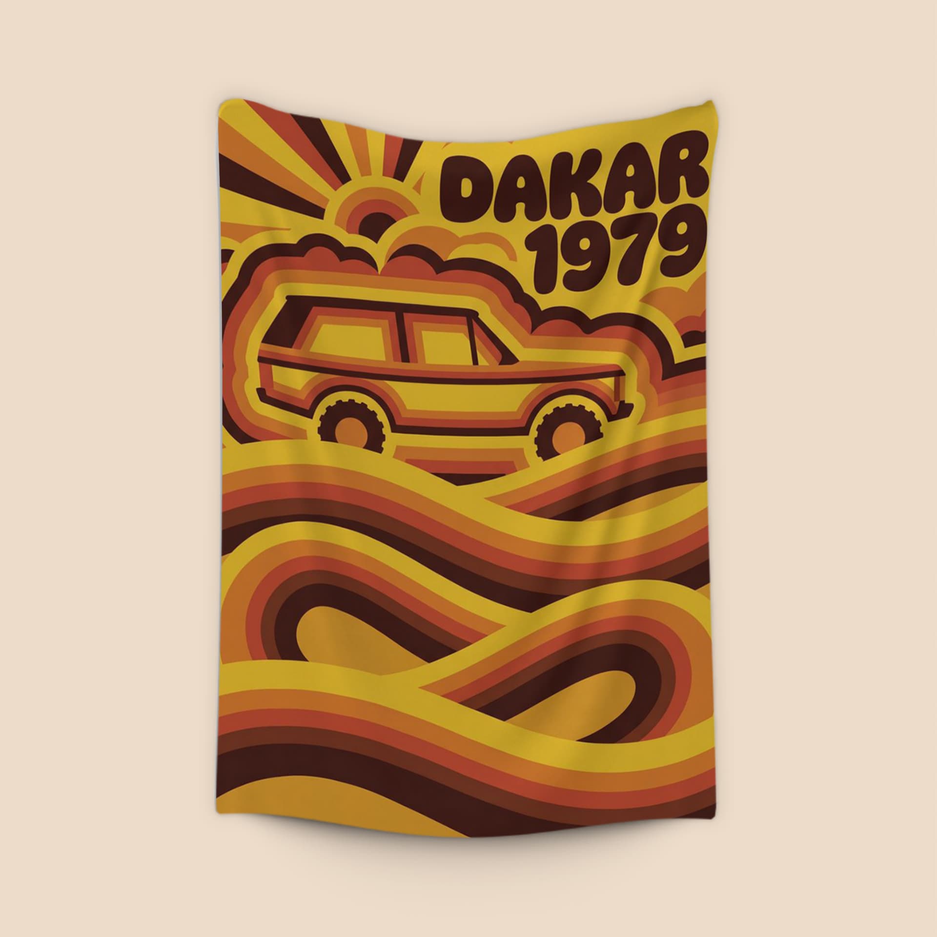DAKAR 1979 Retro Psychedelic Rally Poster