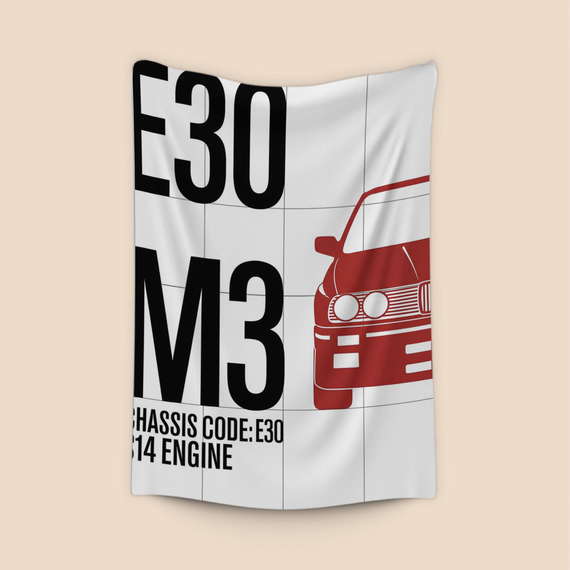BMW E30 M3 Swiss Style Red Graphic