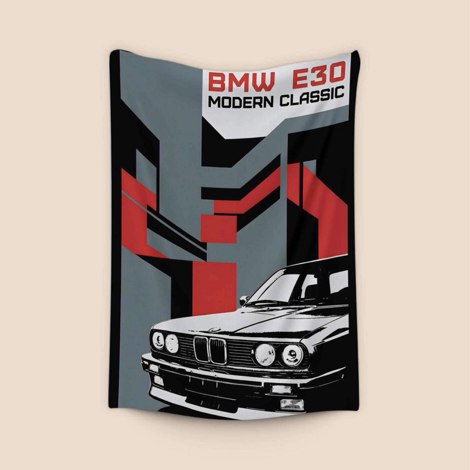 BMW E30 Modern Classic Geometric Poster