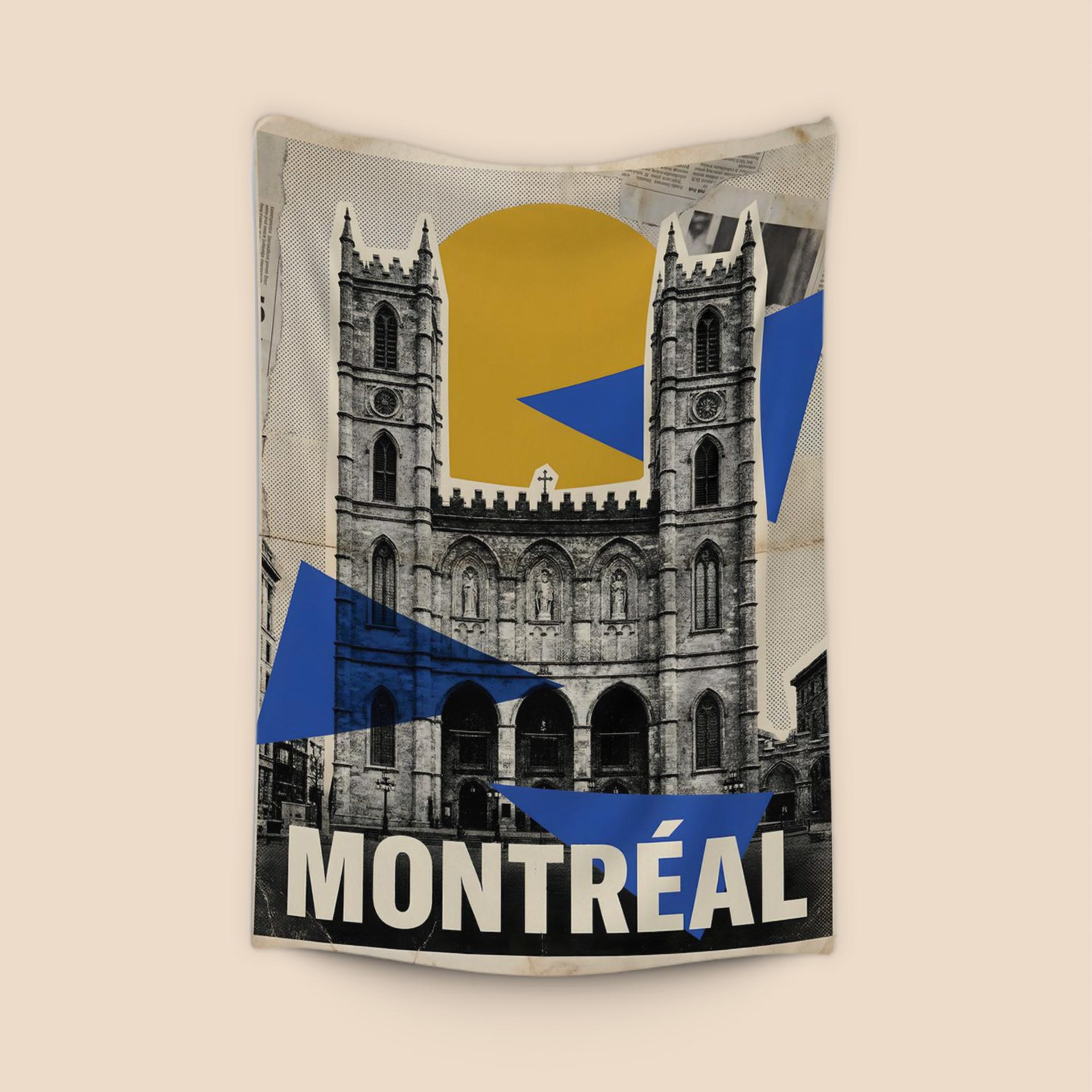 Montreal Notre-Dame Basilica Retro Collage