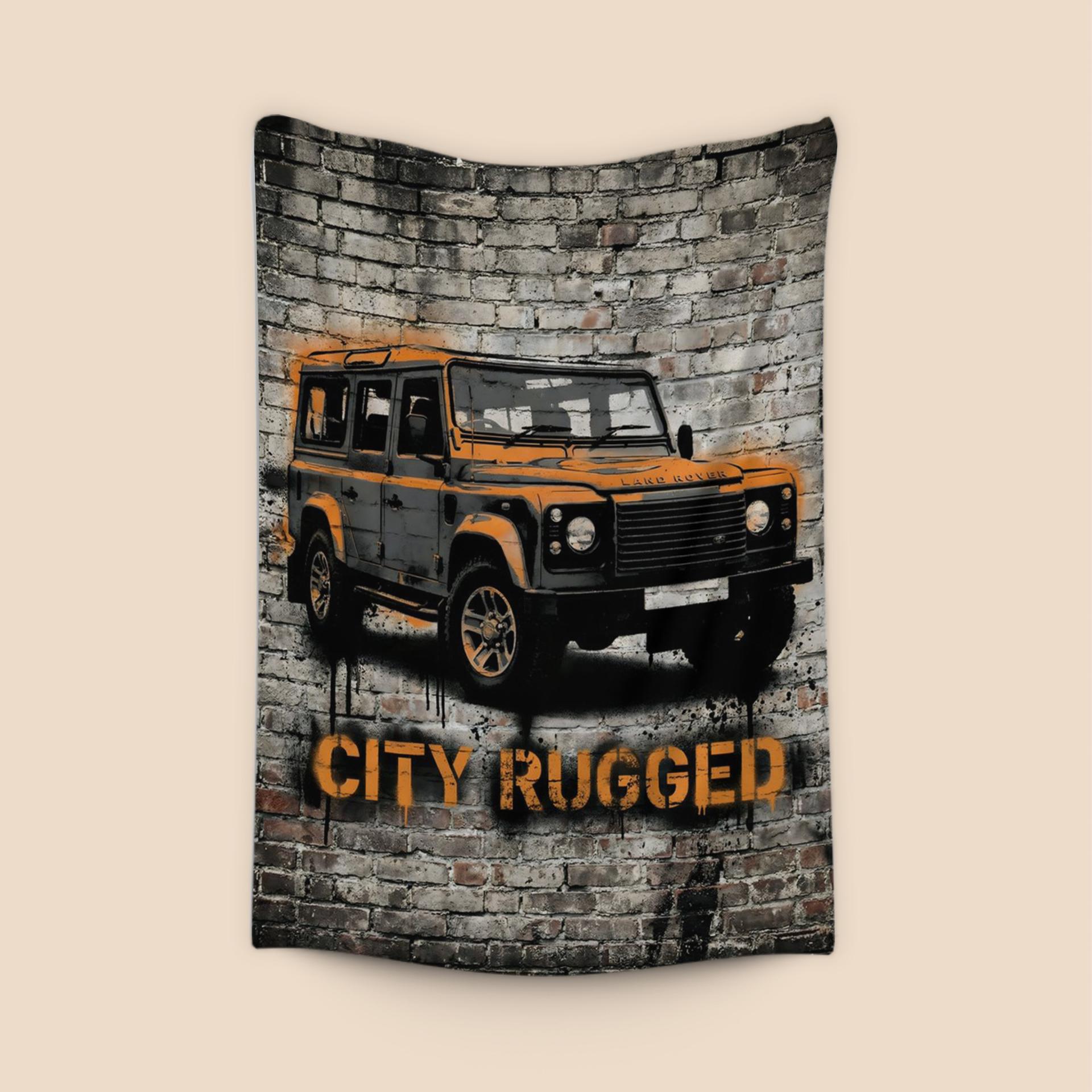 City Rugged Land Rover Defender Street Art