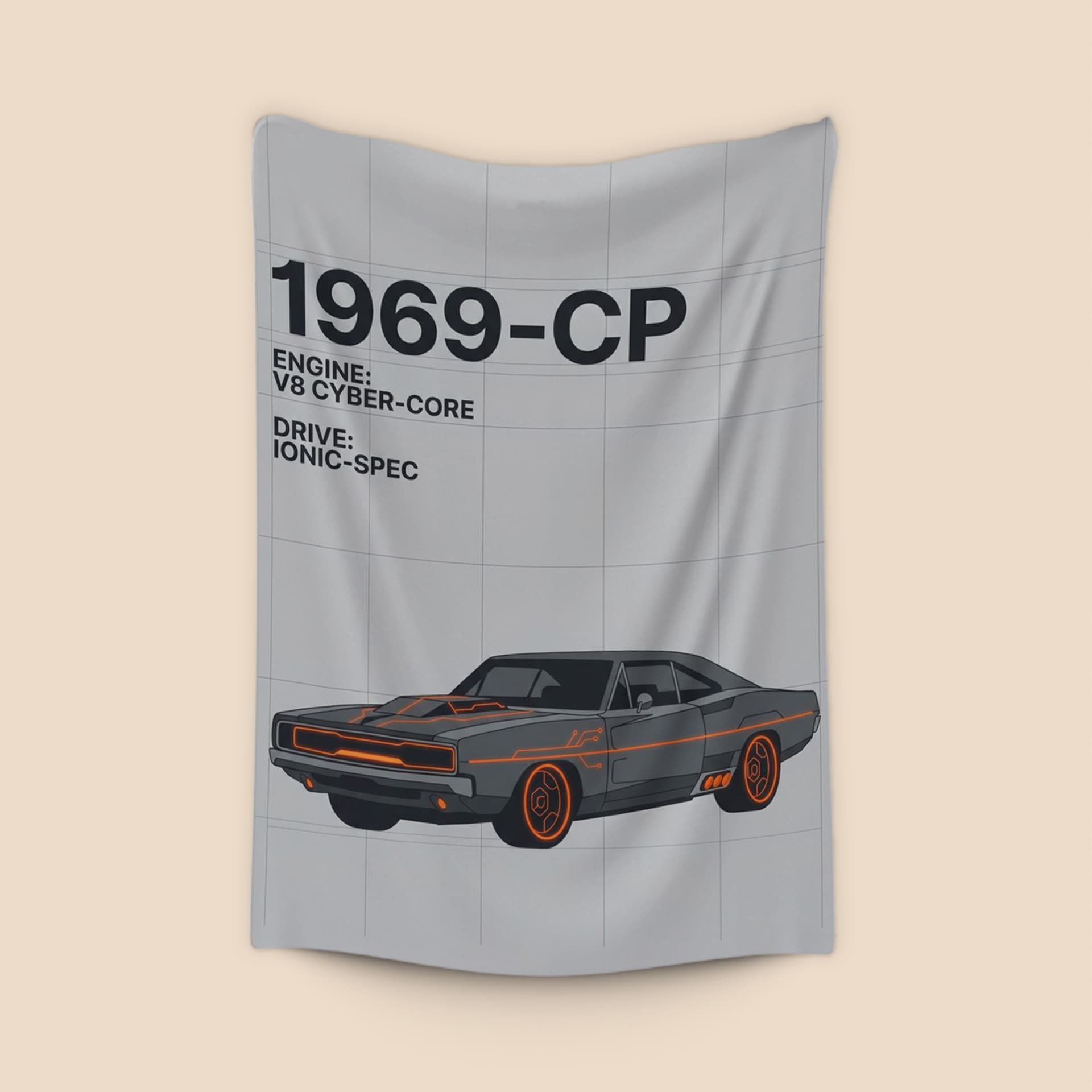 1969-CP Dodge Charger Cyberpunk Technical Poster