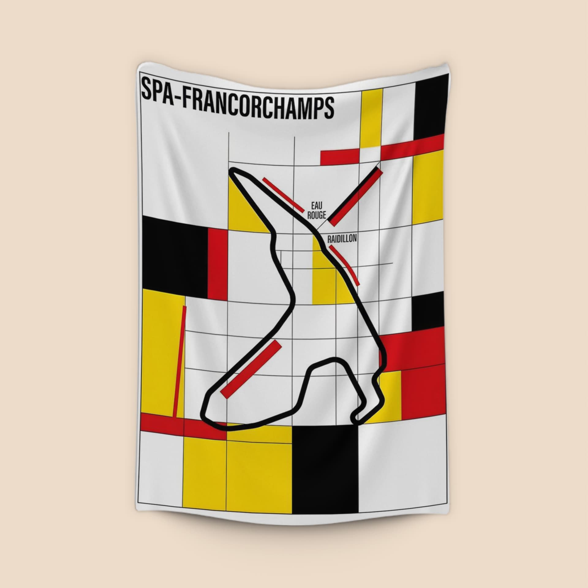 Spa-Francorchamps De Stijl Geometric Track Map Poster