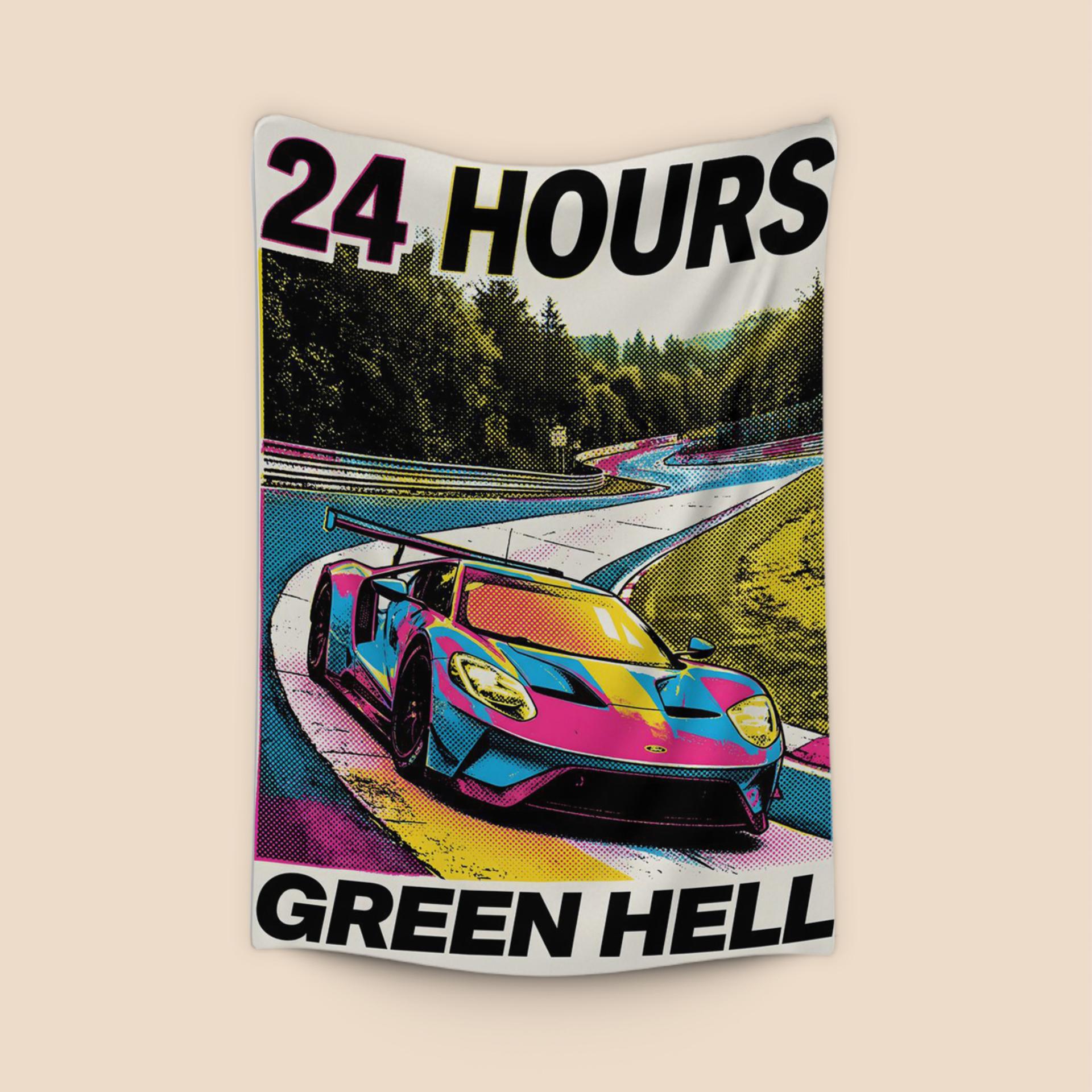 Nürburgring 24h Neon Pulse: Ford GT Green Hell Poster