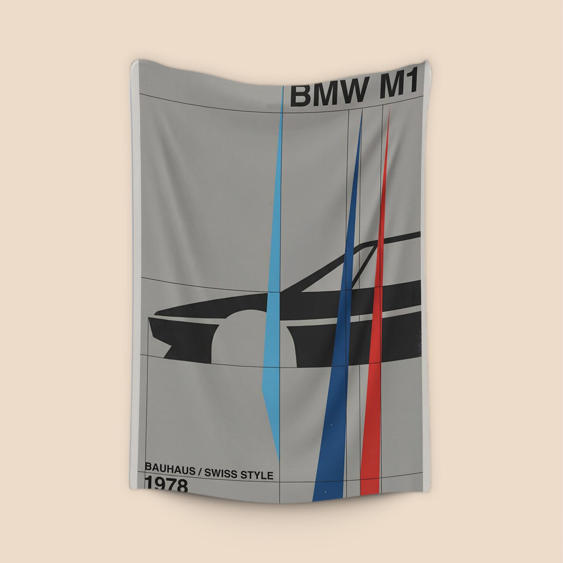 BMW M1 1978 Swiss Style Poster