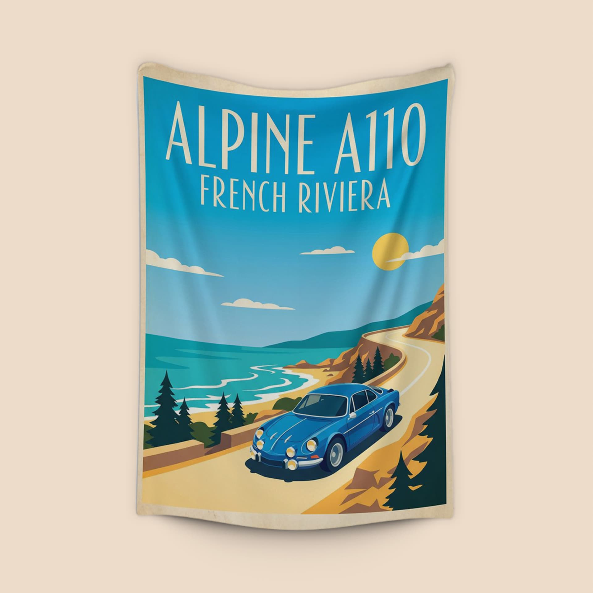 Alpine A110 French Riviera Travel Poster