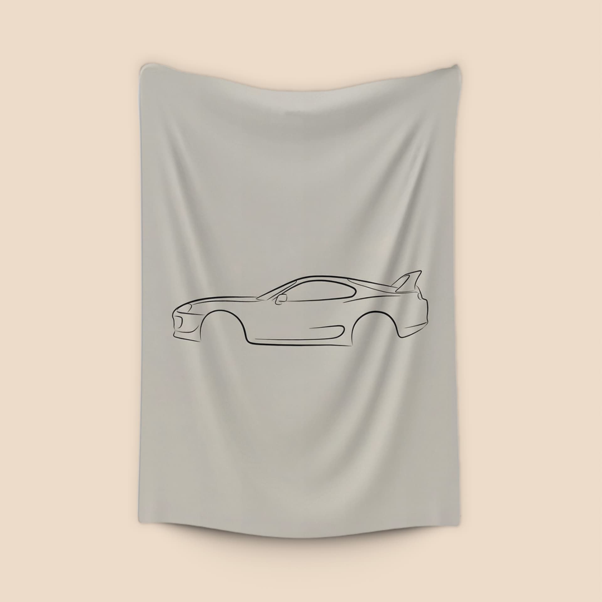 Toyota Supra A80: Minimalist Line Art Silhouette
