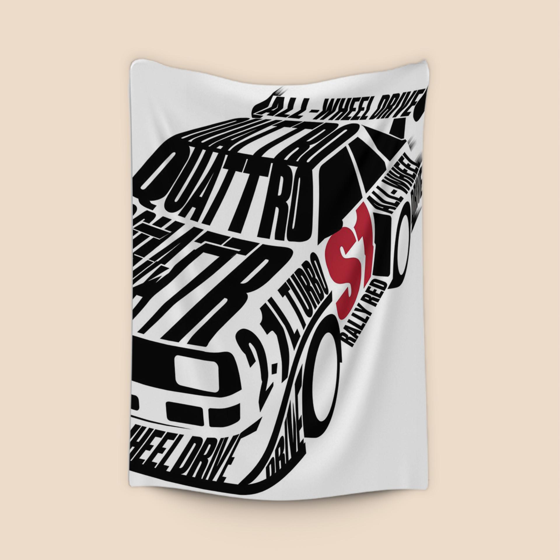 Audi Sport Quattro S1 Typographic Calligram