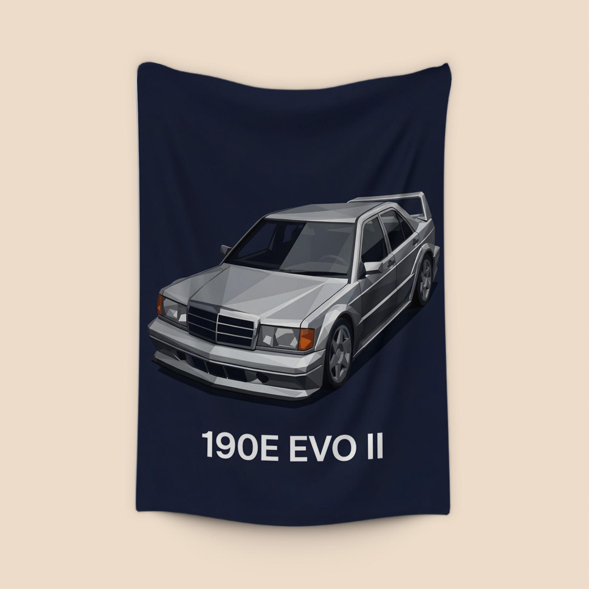 Mercedes 190E Evolution II Low Poly Graphic