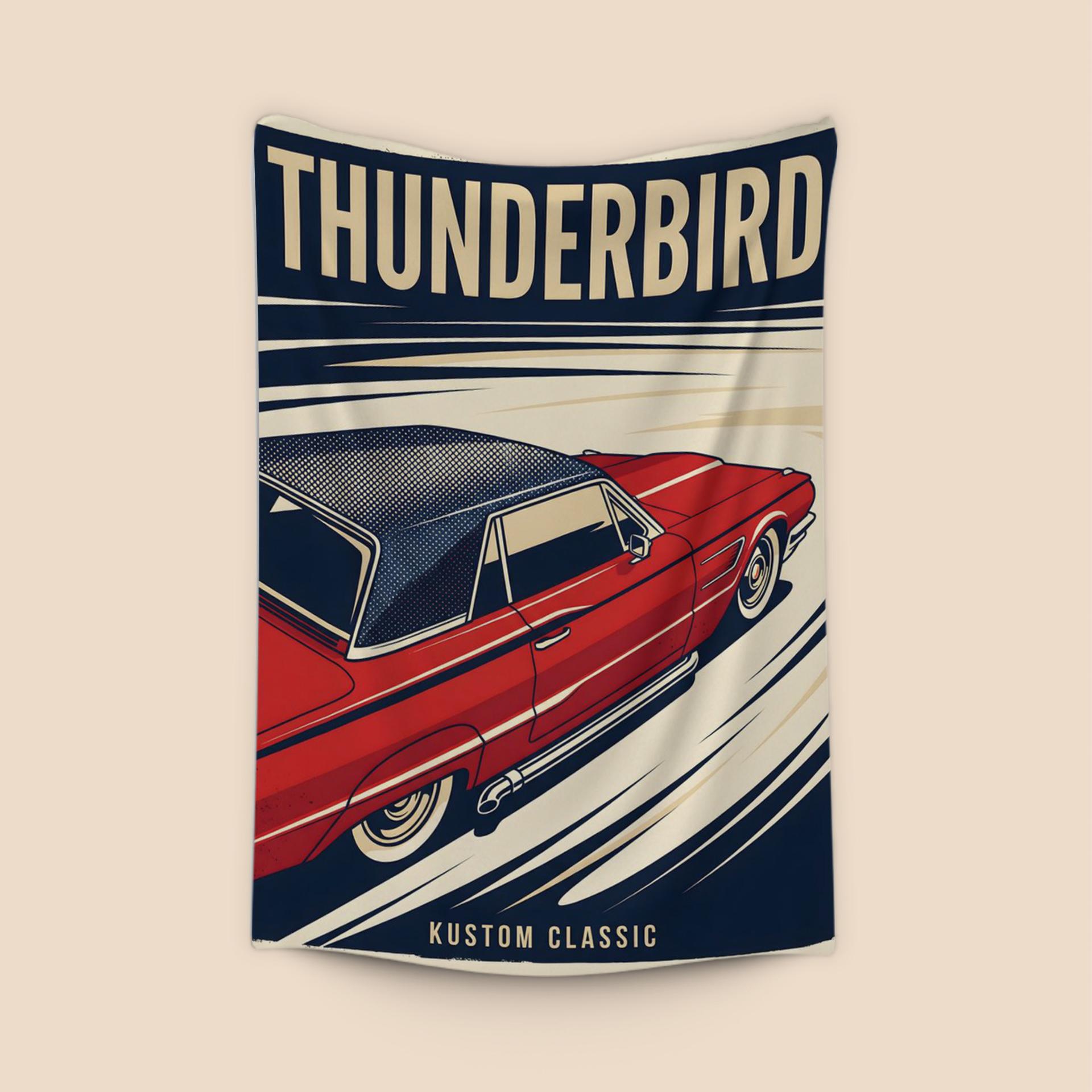Red Thunderbird Kustom Classic Poster