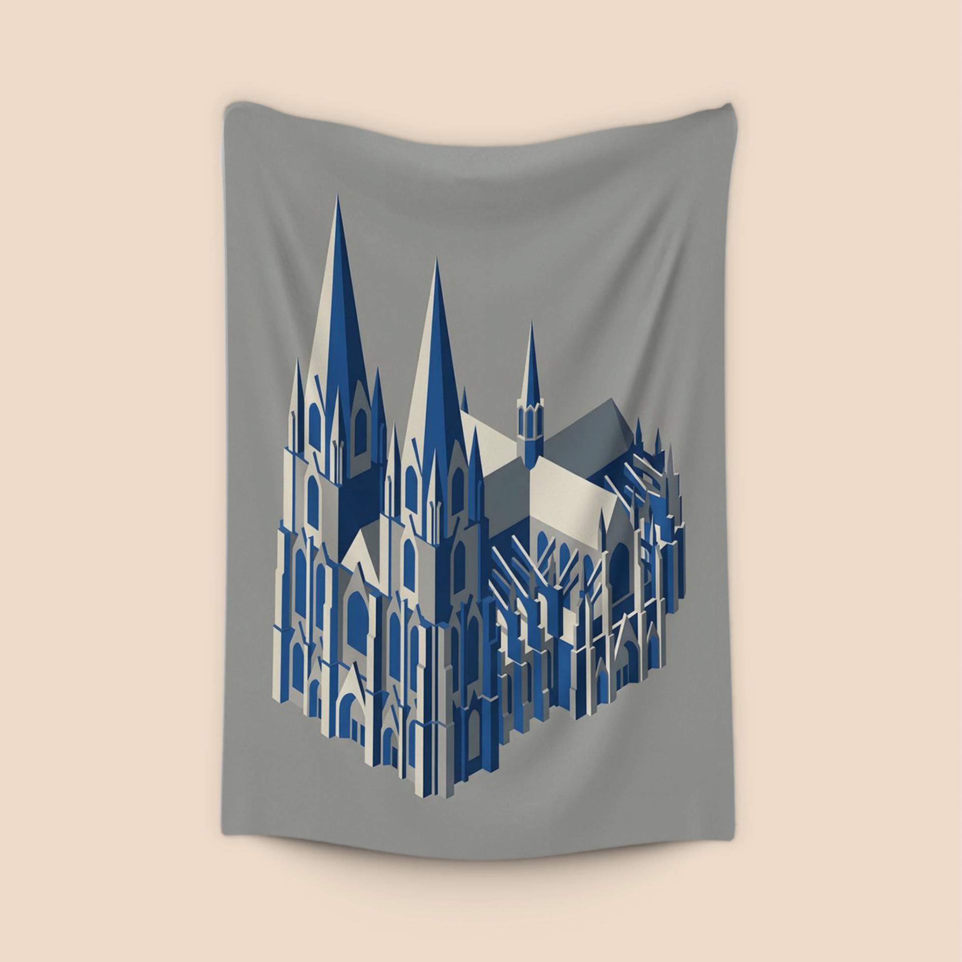 Cologne Cathedral Isometric Minimalist