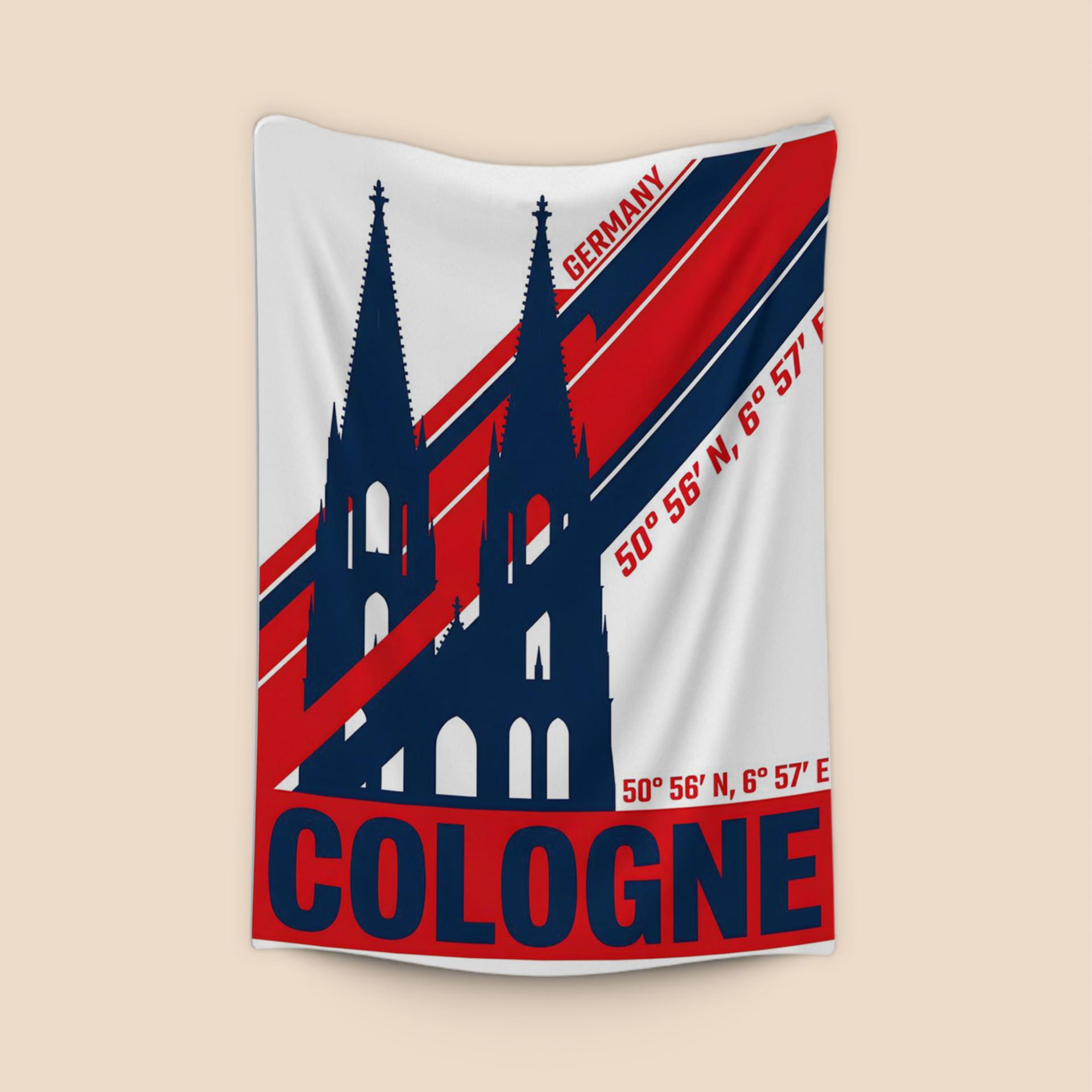 Cologne Cathedral Topographic Travel Poster